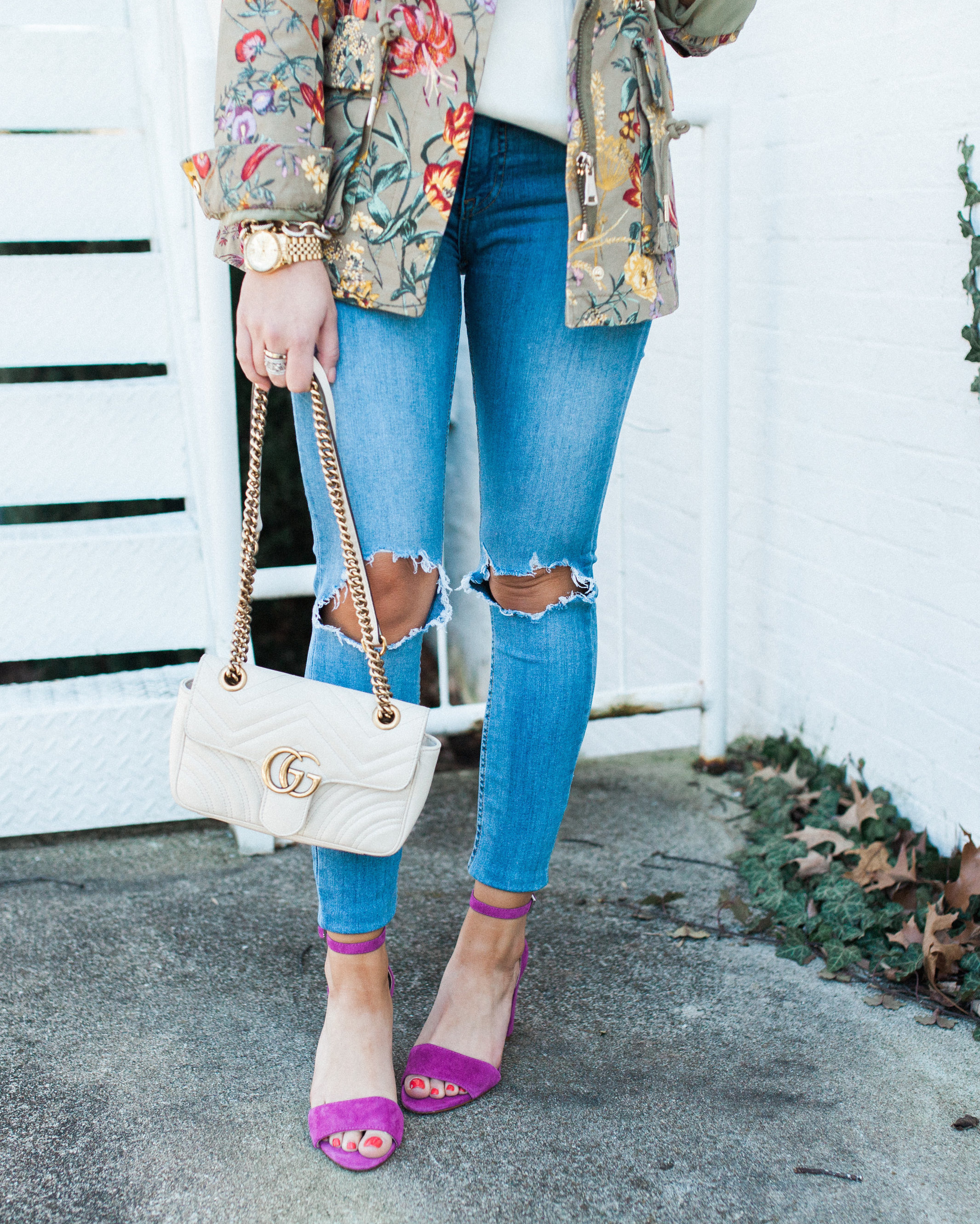 Spring Outfit Idea / Floral Utility Jacket