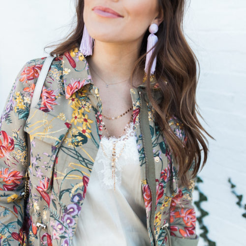 Spring Outfit Idea / Floral Utility Jacket