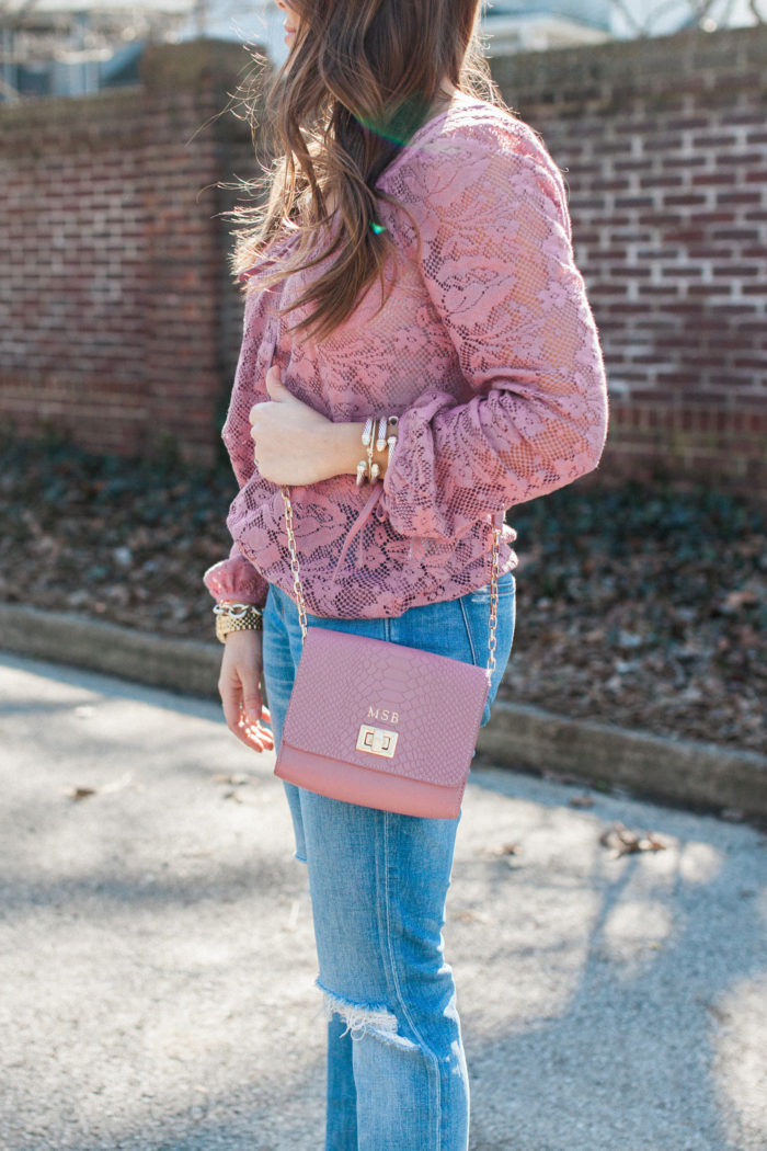 a pretty pink lace tee