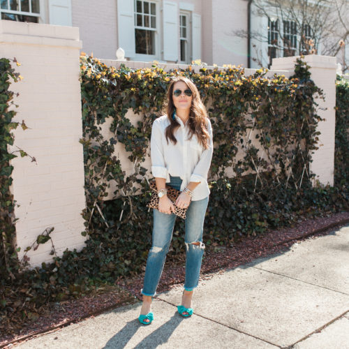 The BEST oversized white button down / spring style
