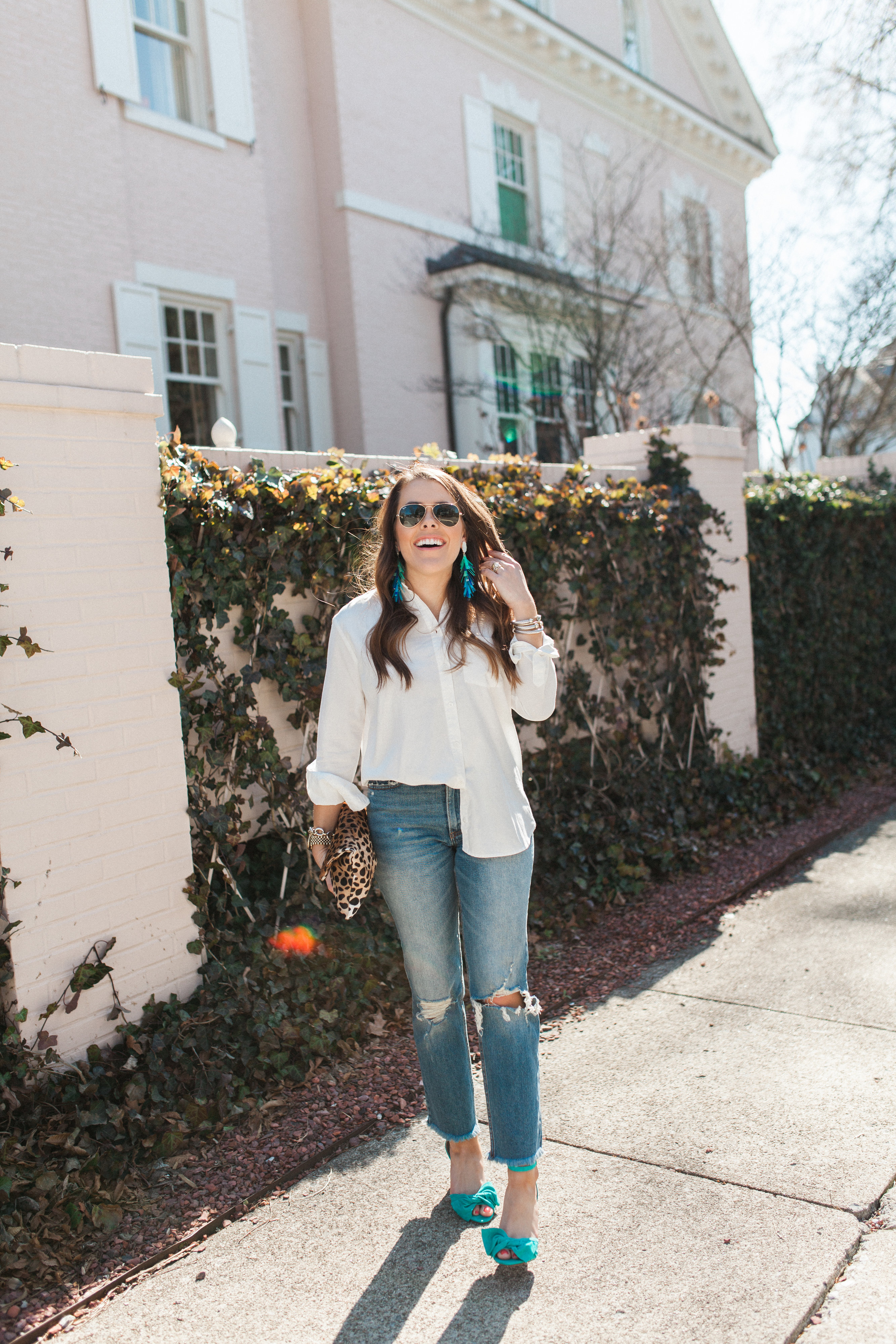 The BEST oversized white button down / spring style 