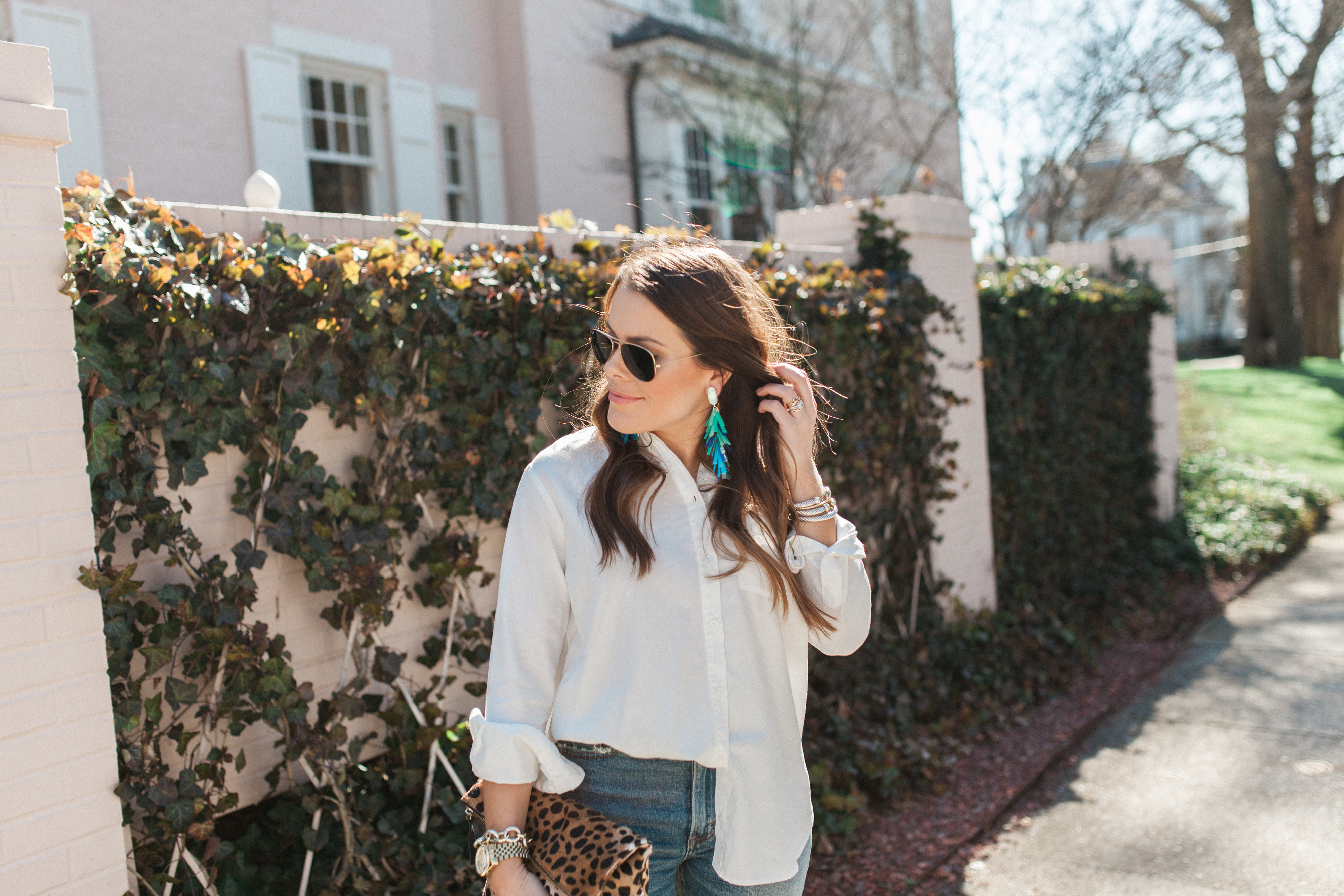 The BEST oversized white button down / spring style 