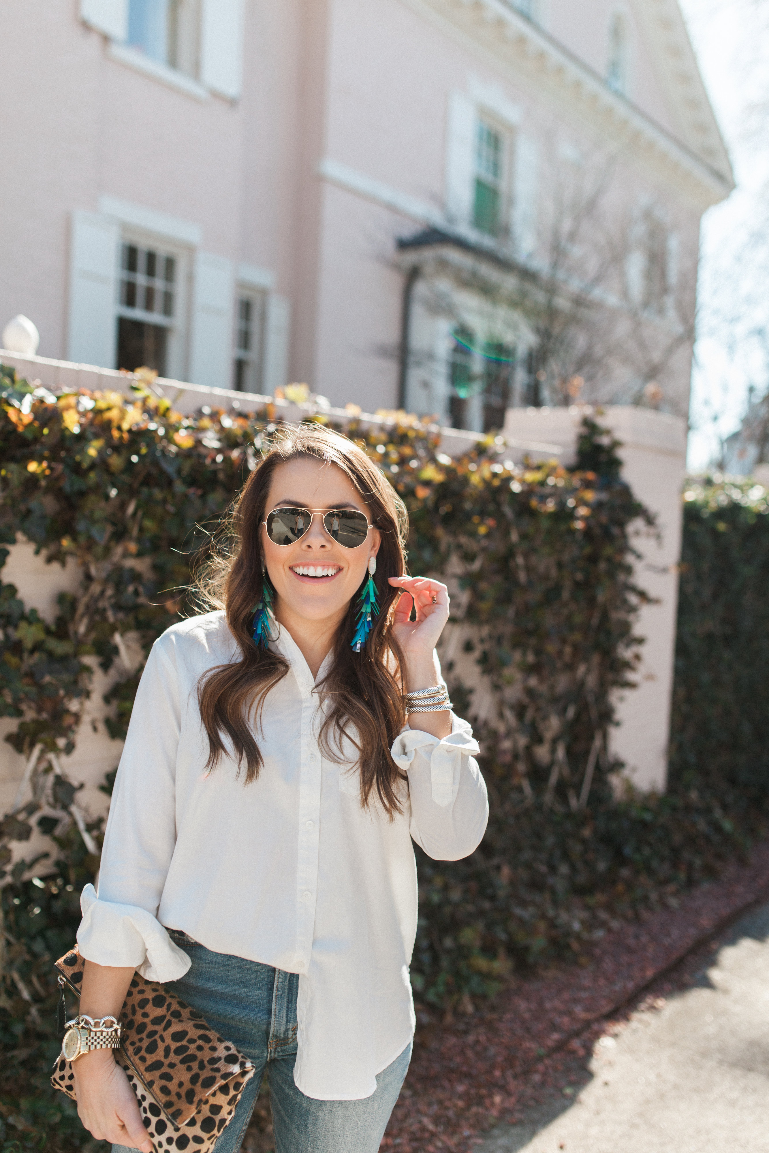 The BEST oversized white button down / spring style 