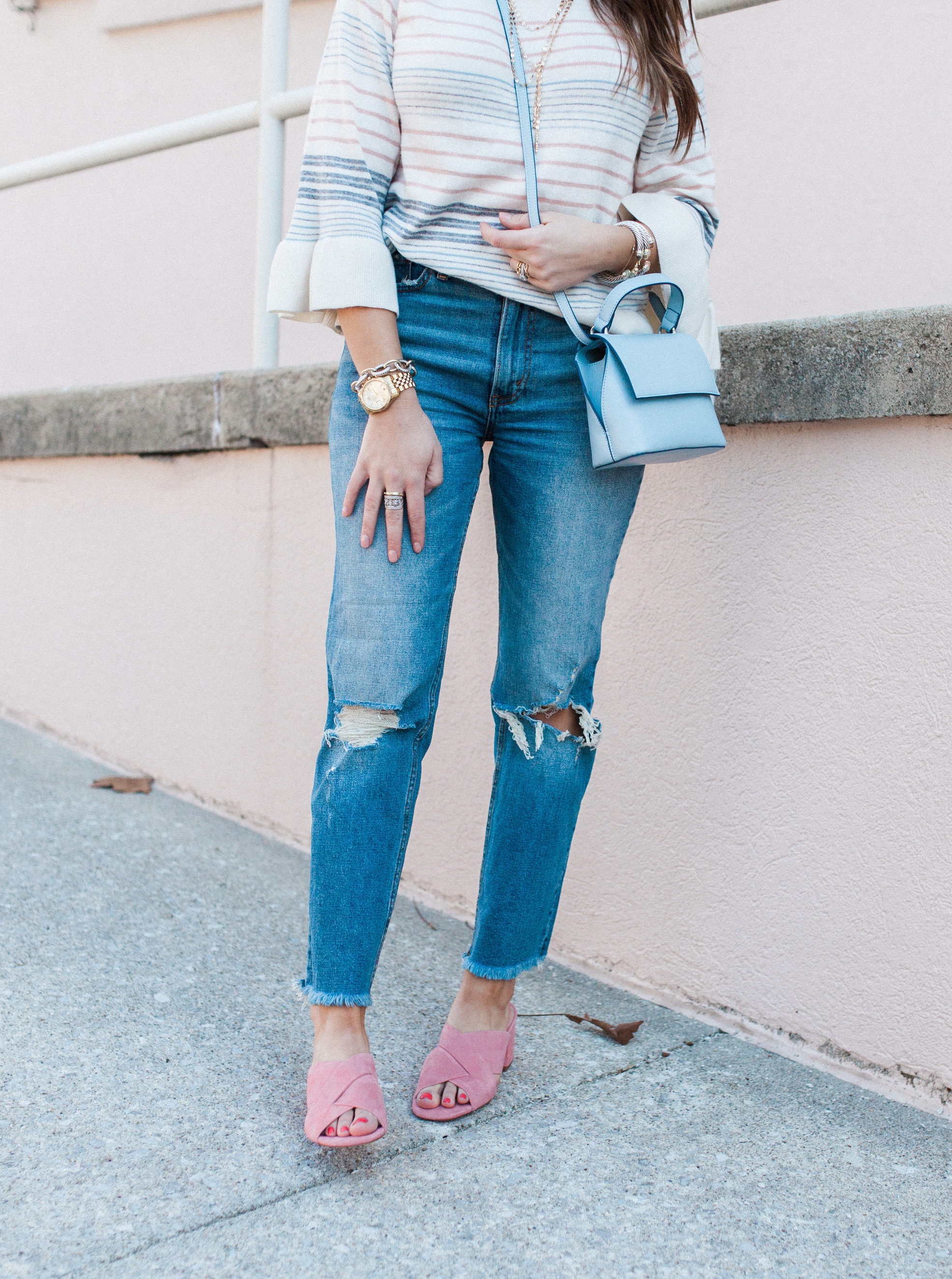 Spring Stripe Sweater / How to wear boyfriend jeans 