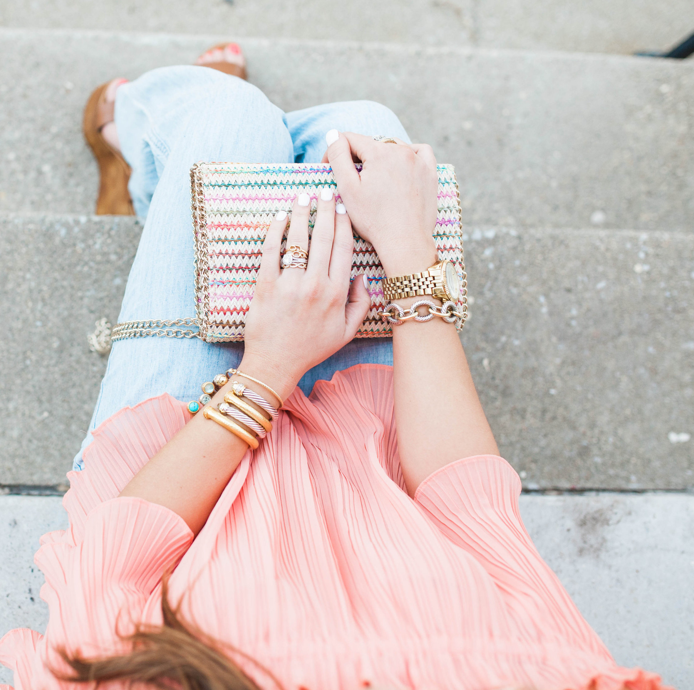 Pleated Off The Shoulder Top / Wide Leg Pants for Spring