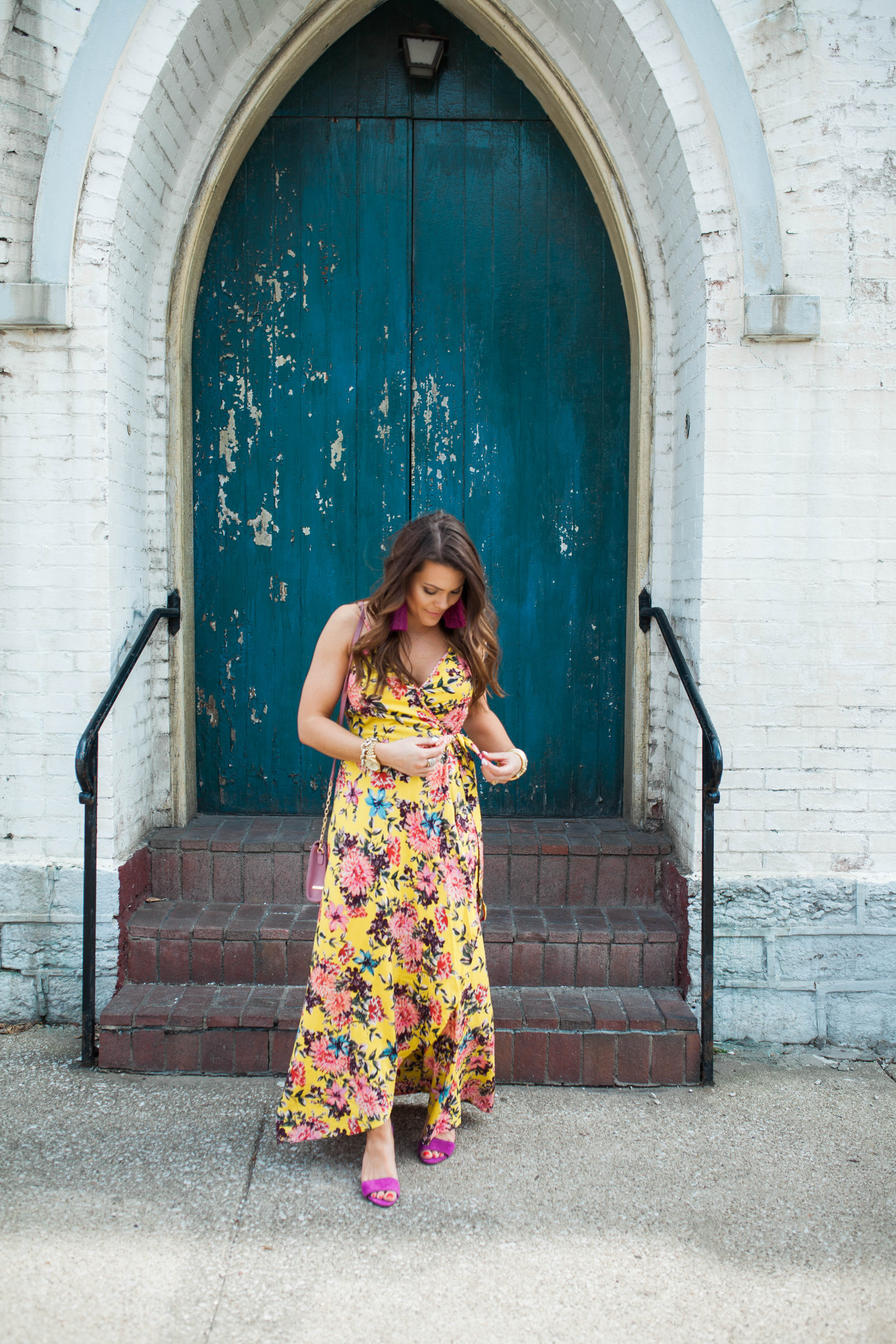 Floral Maxi Dress / Yellow Maxi Dress