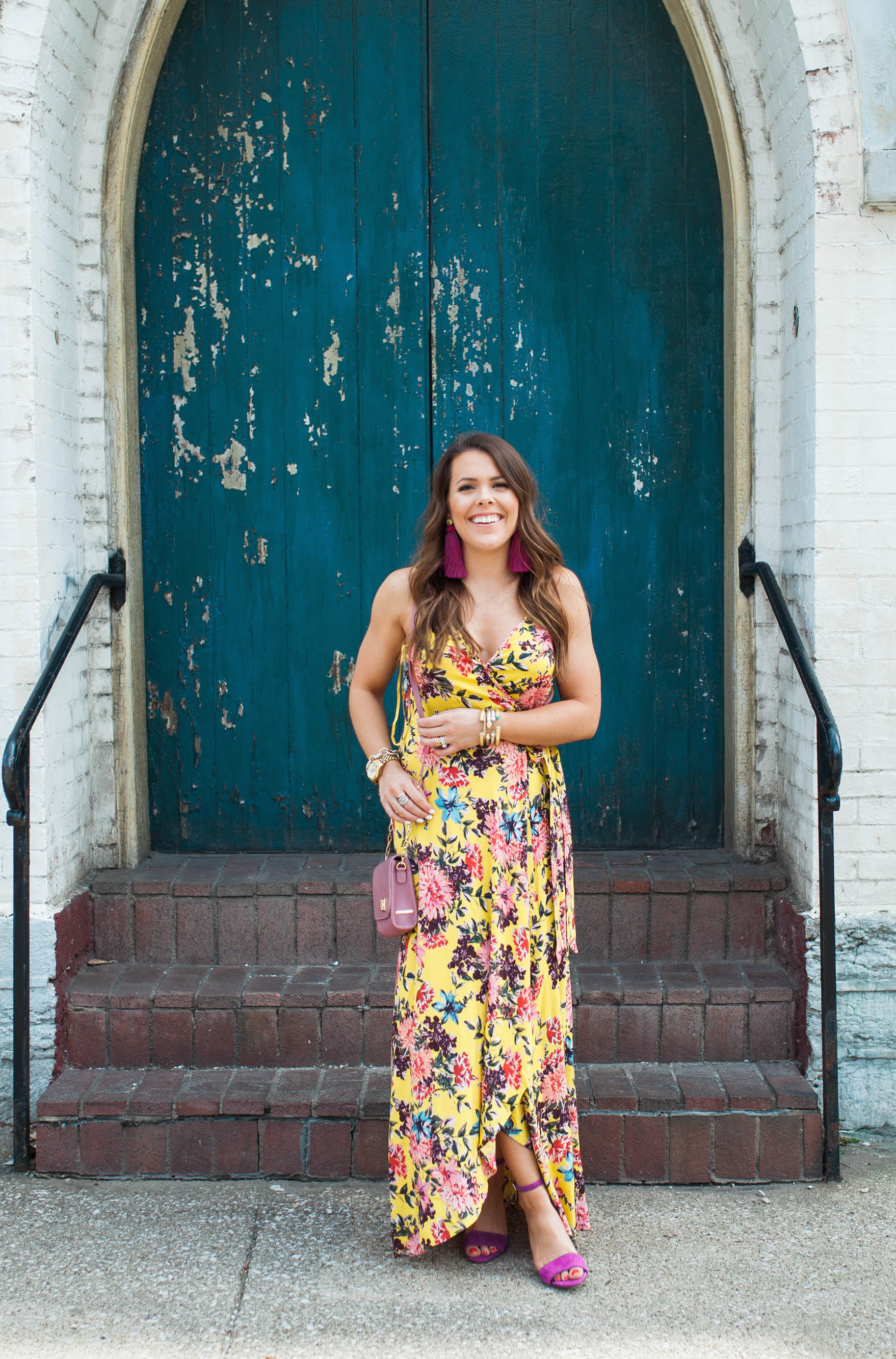 Floral Maxi Dress / Yellow Maxi Dress