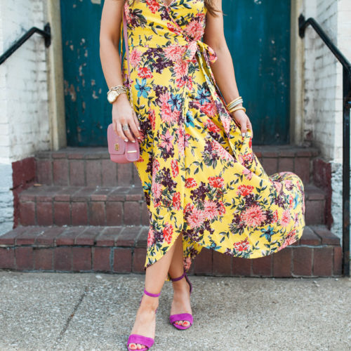 Floral Maxi Dress / Yellow Maxi Dress