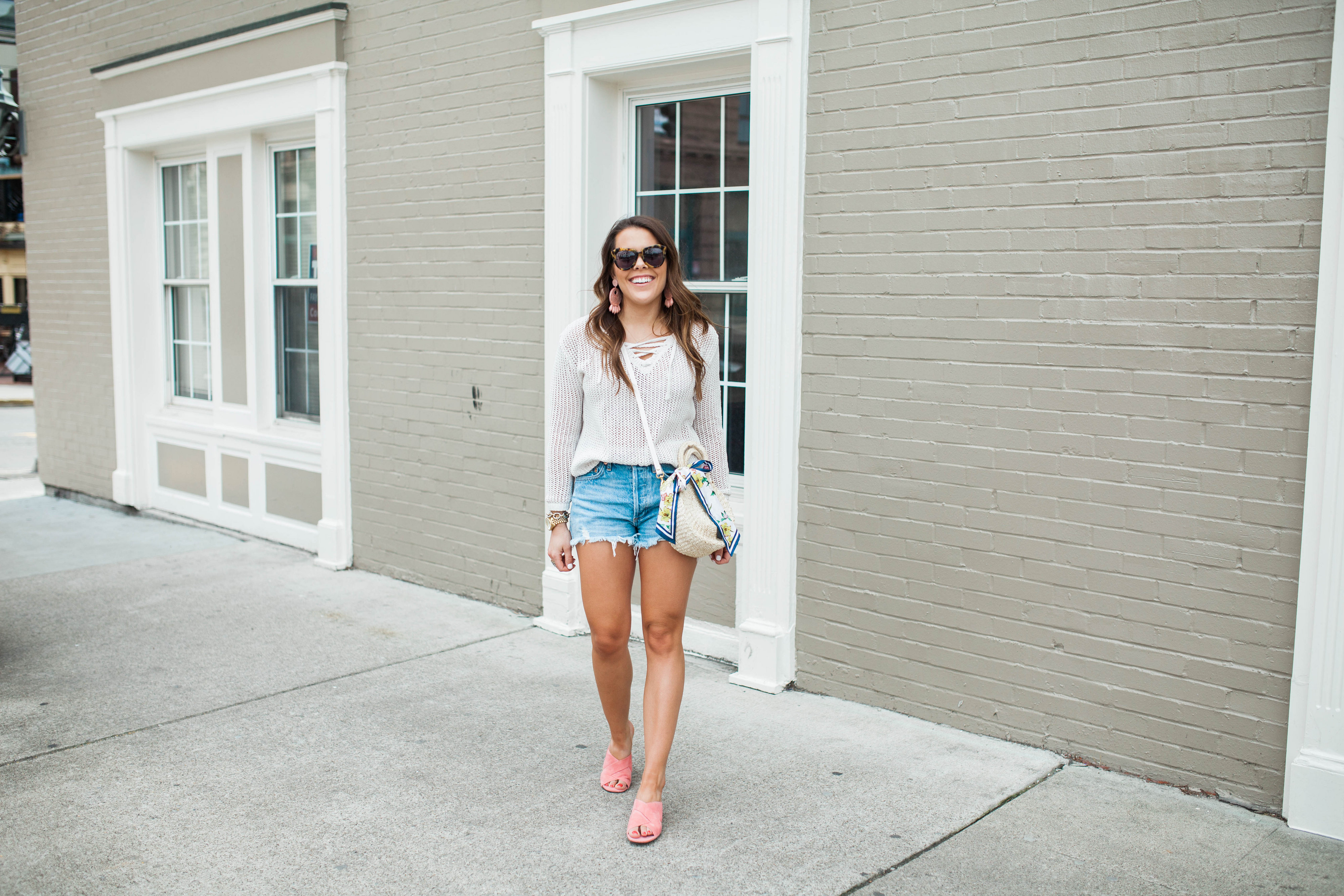 Summer Sweater & Denim Shorts 