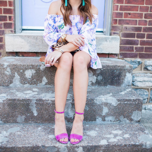 Purple Floral Romper / Spring Outfit Inspo