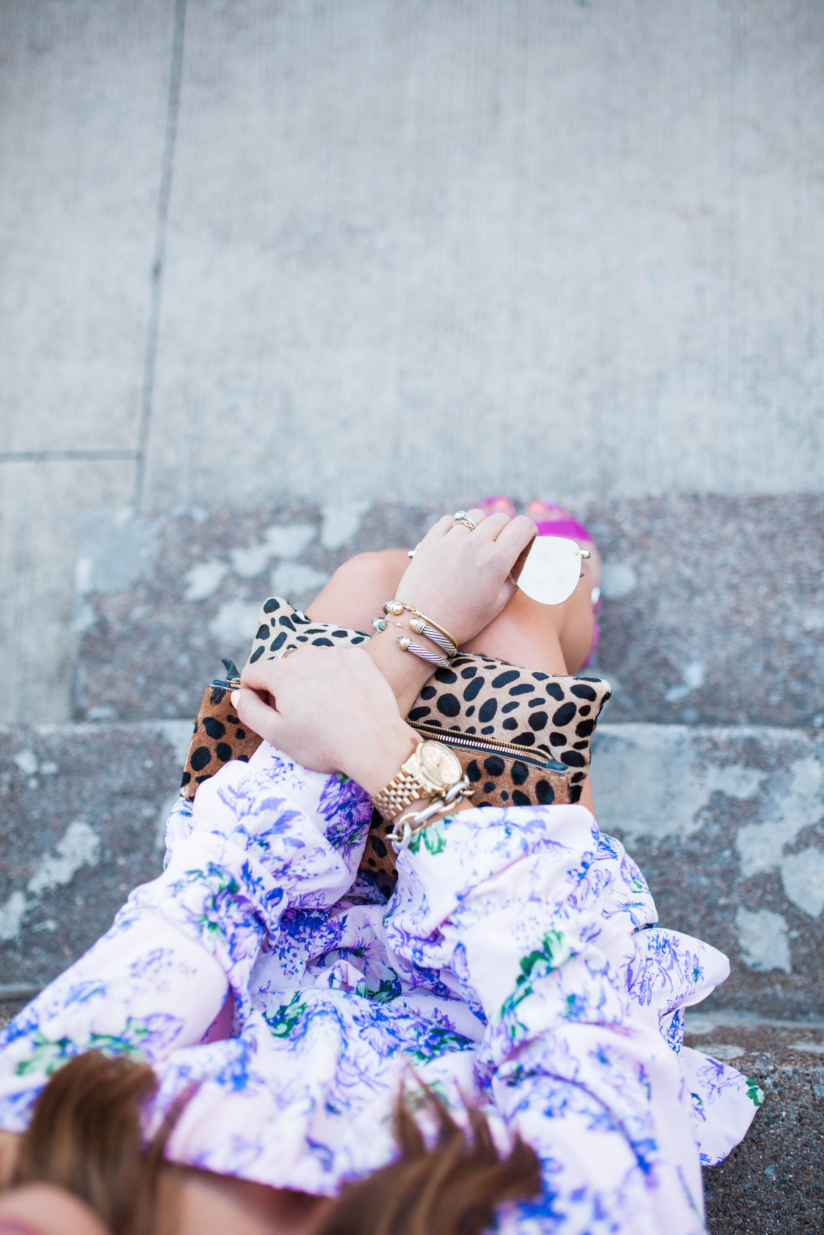 Purple Floral Romper / Spring Outfit Inspo 