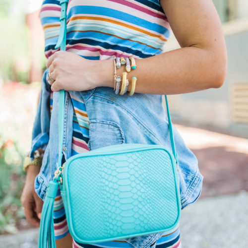 LOFT Stripe Dress / How to dress up a T-Shirt Dress