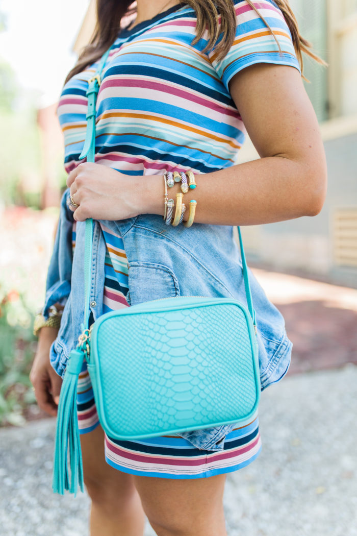 how to dress up a t-shirt dress - Glitter & Gingham