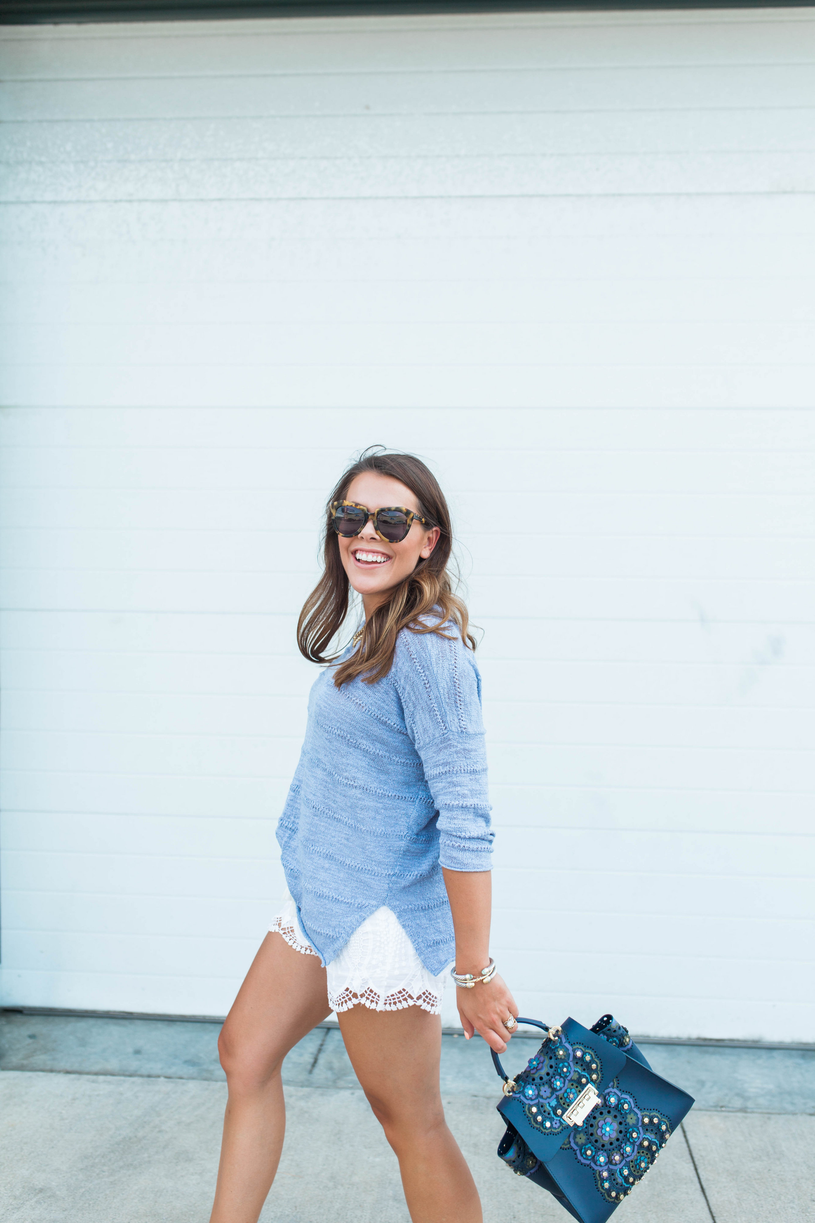 Summer Sweater / Eyelet Shorts