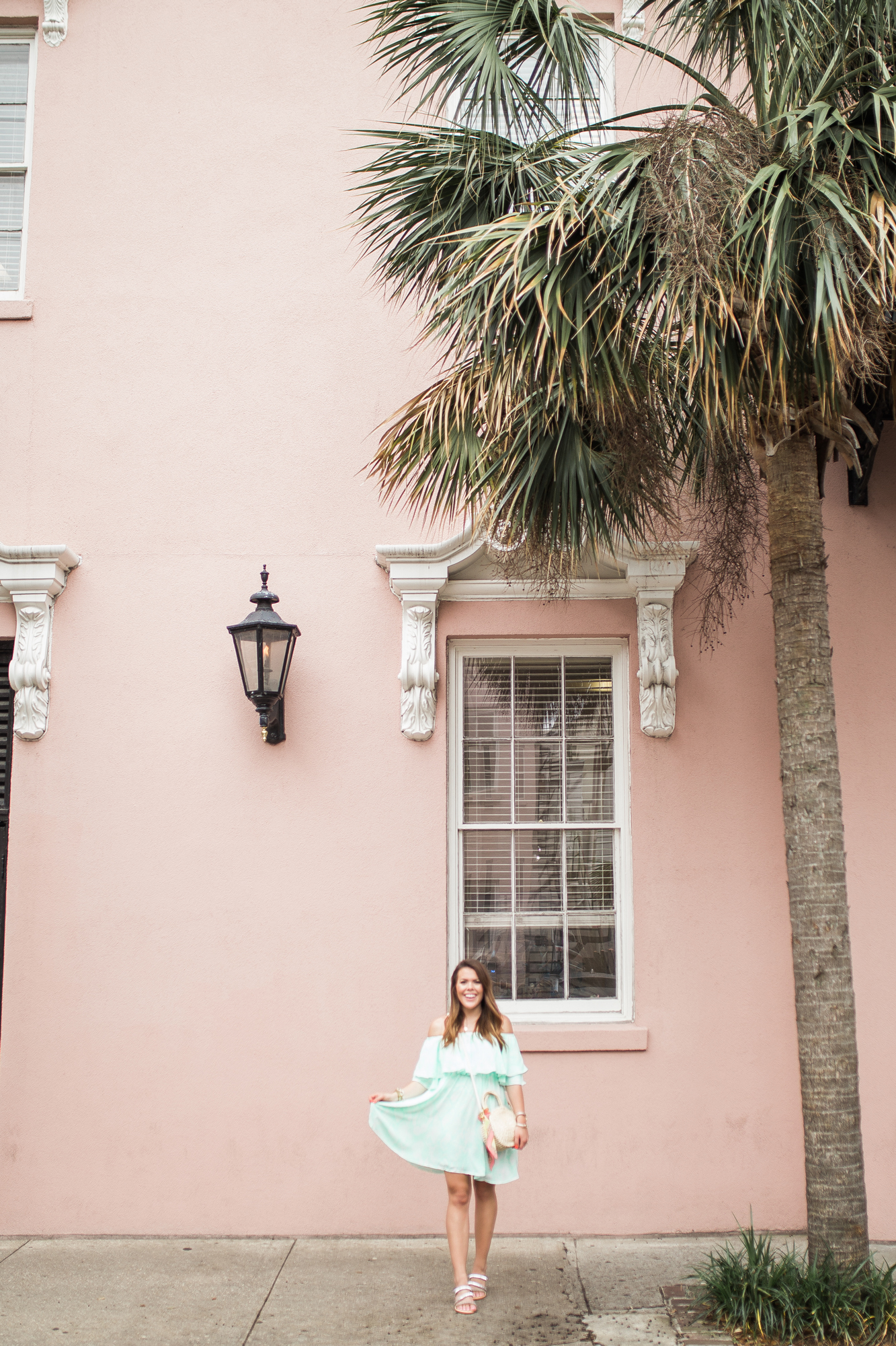 Mint Off The Shoulder Dress