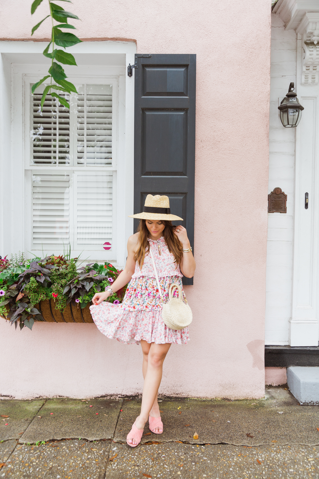 Pink Floral Dress / Charleston Style