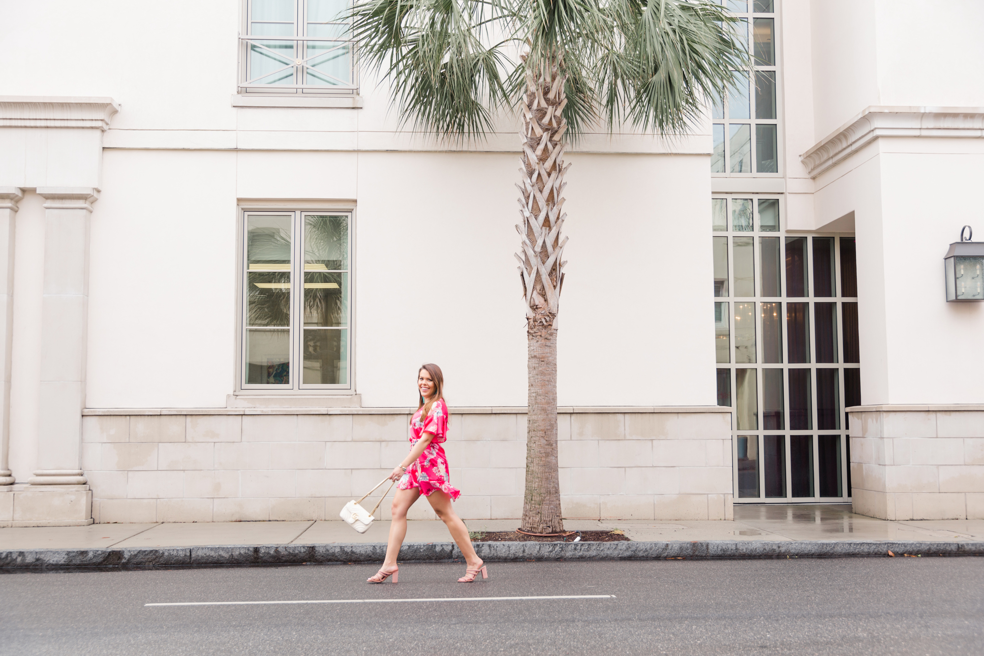 Pink Wrap Dress / pink floral dress