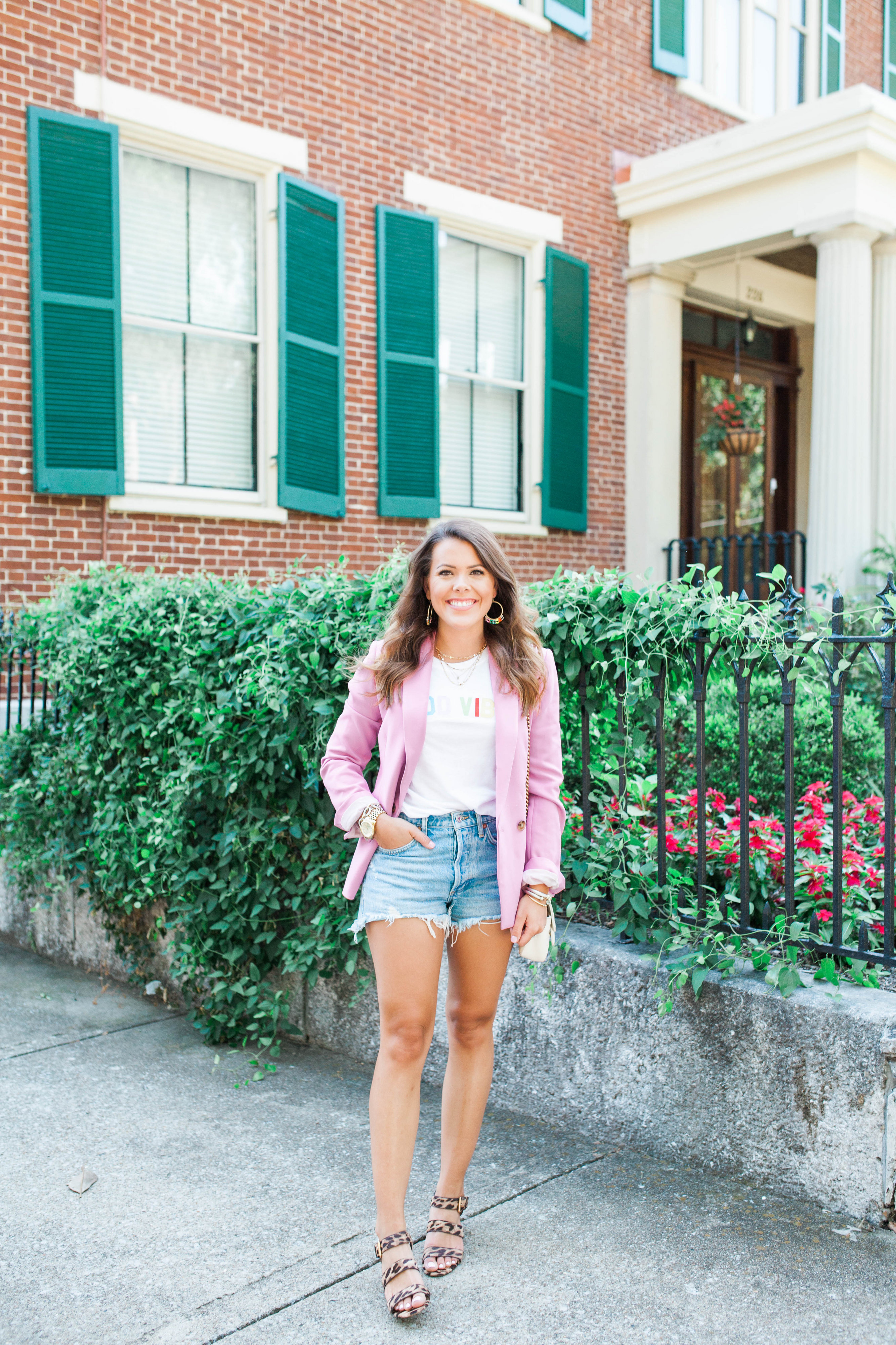 How to dress down a pink blazer 