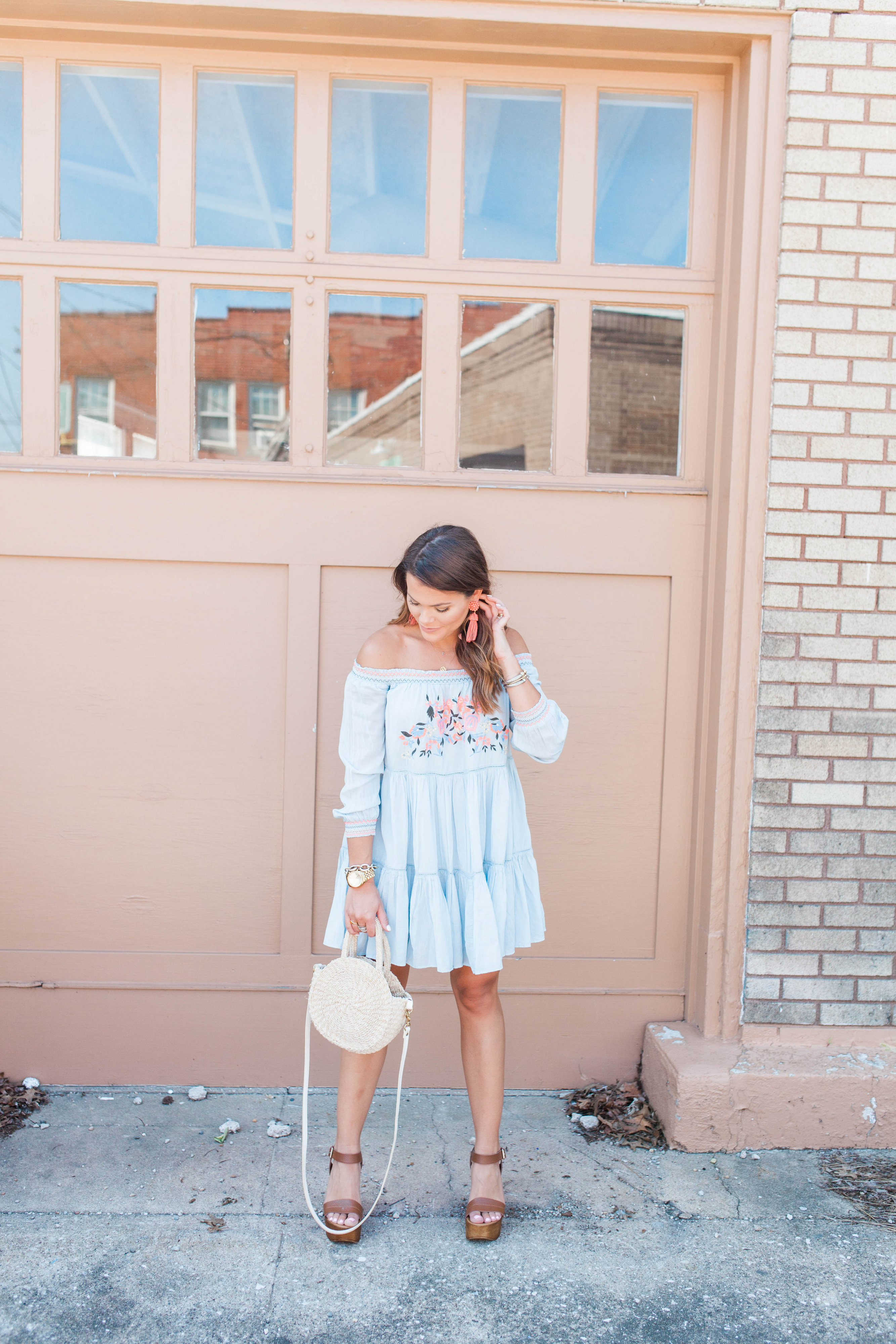 Embroidered OTS Dress / Free People Dress