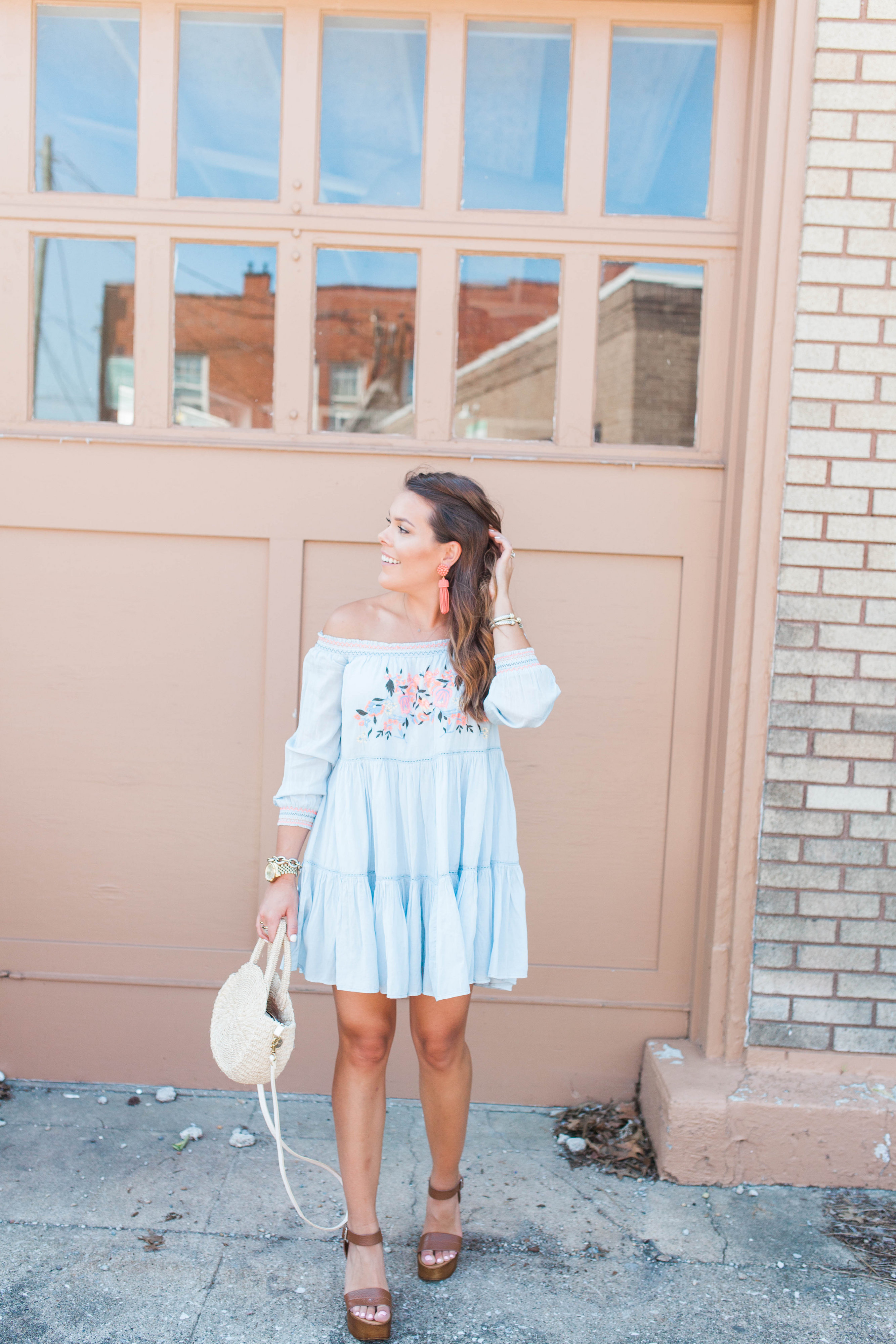 Embroidered OTS Dress / Free People Dress