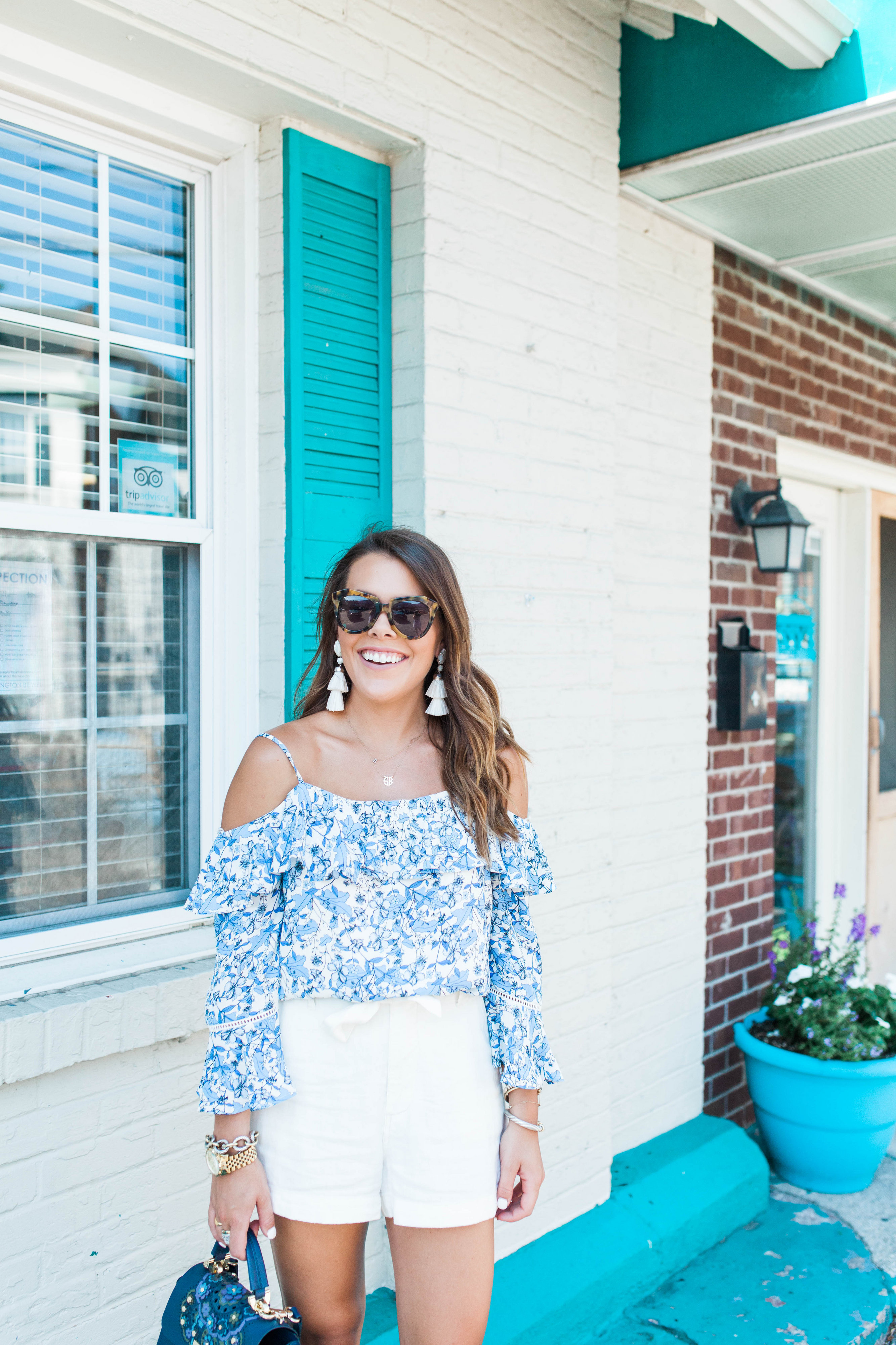 Blue Floral Blouse