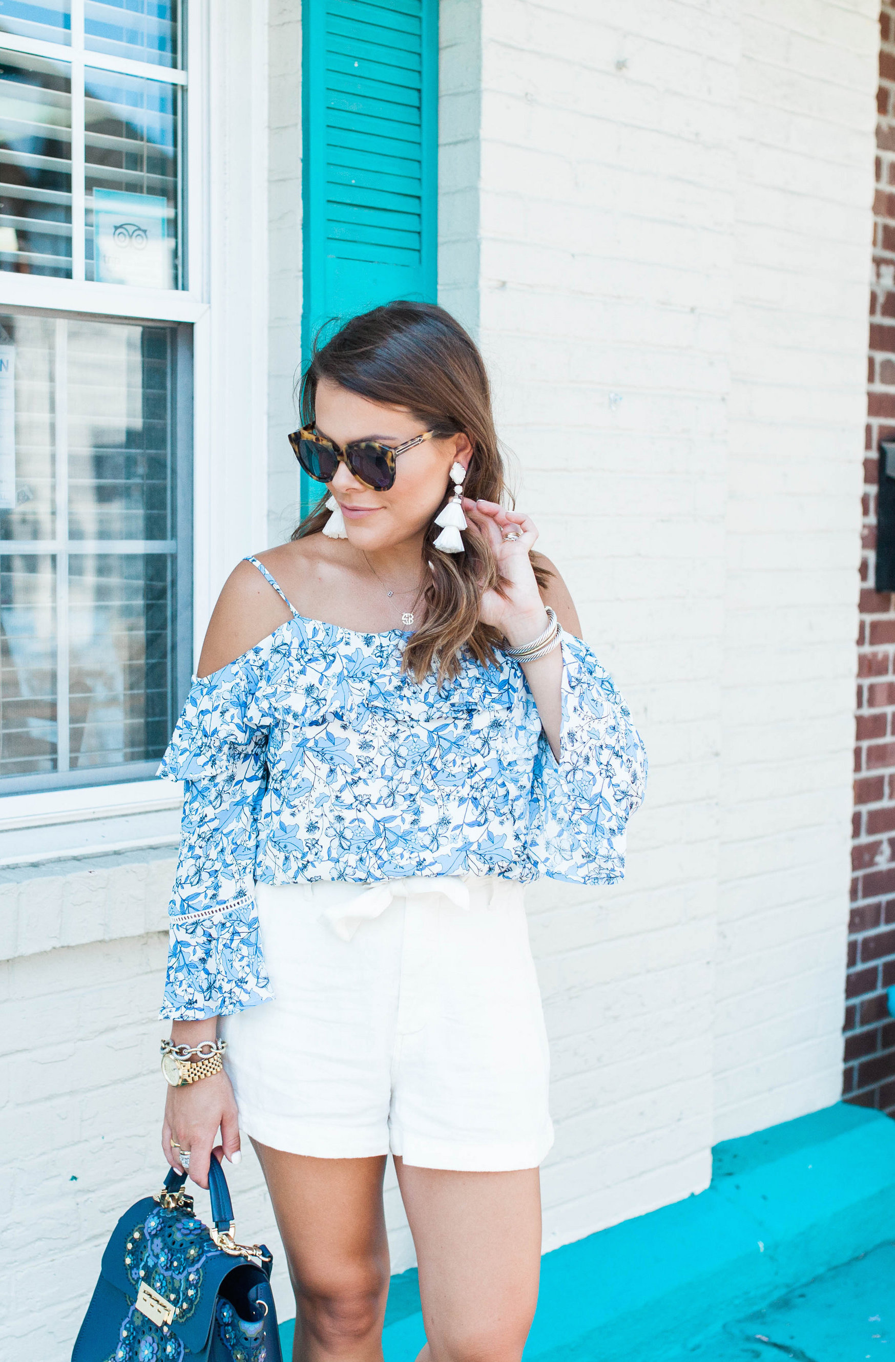 Blue Floral Blouse