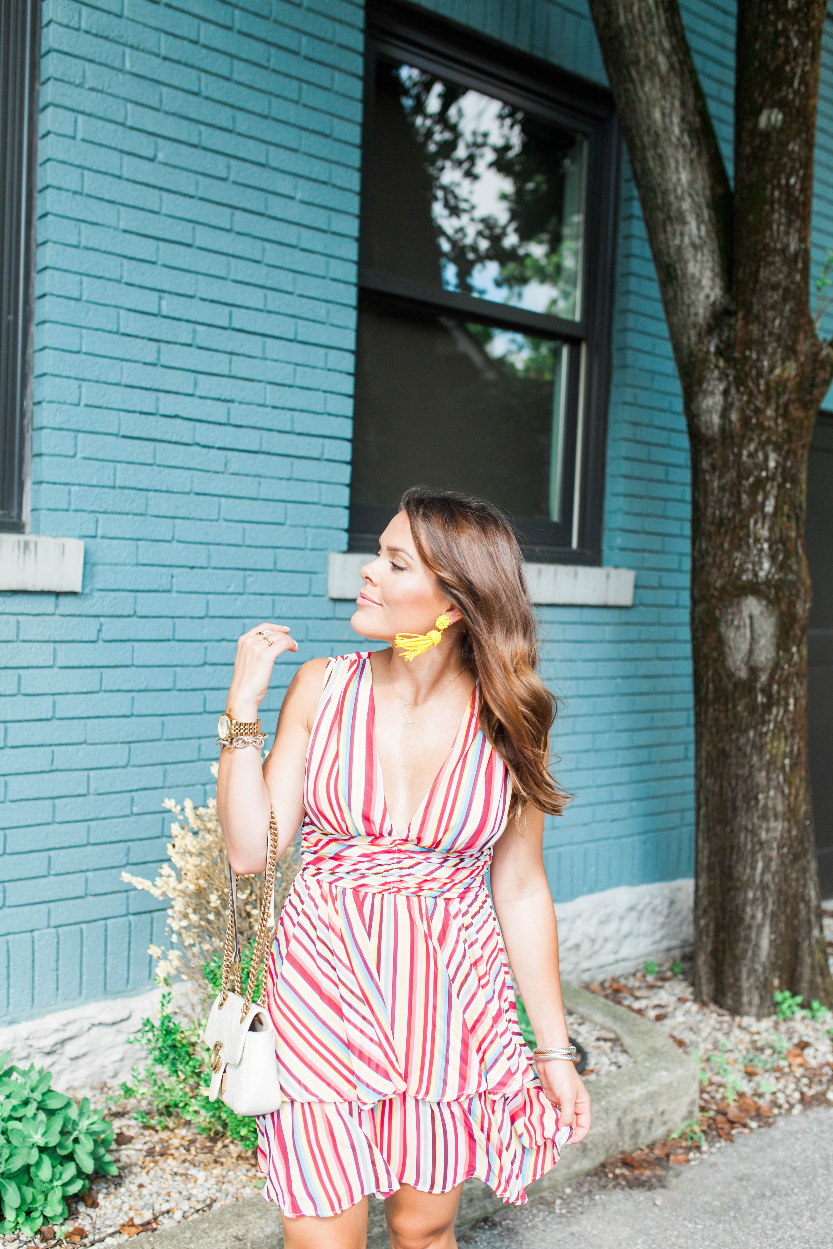 Multi Colored Stripe Dress / Summer Dress 