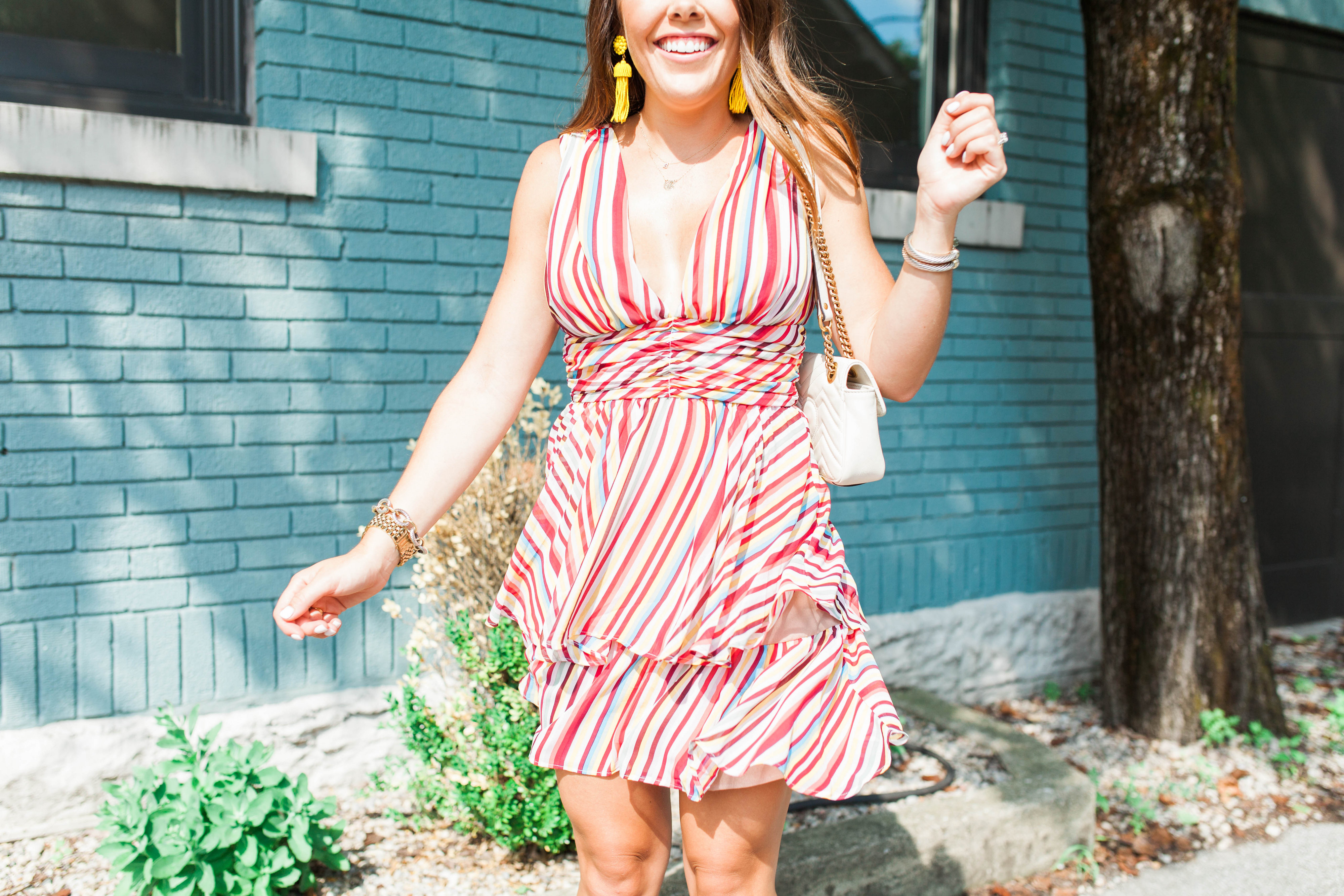 Multi Colored Stripe Dress / Summer Dress 