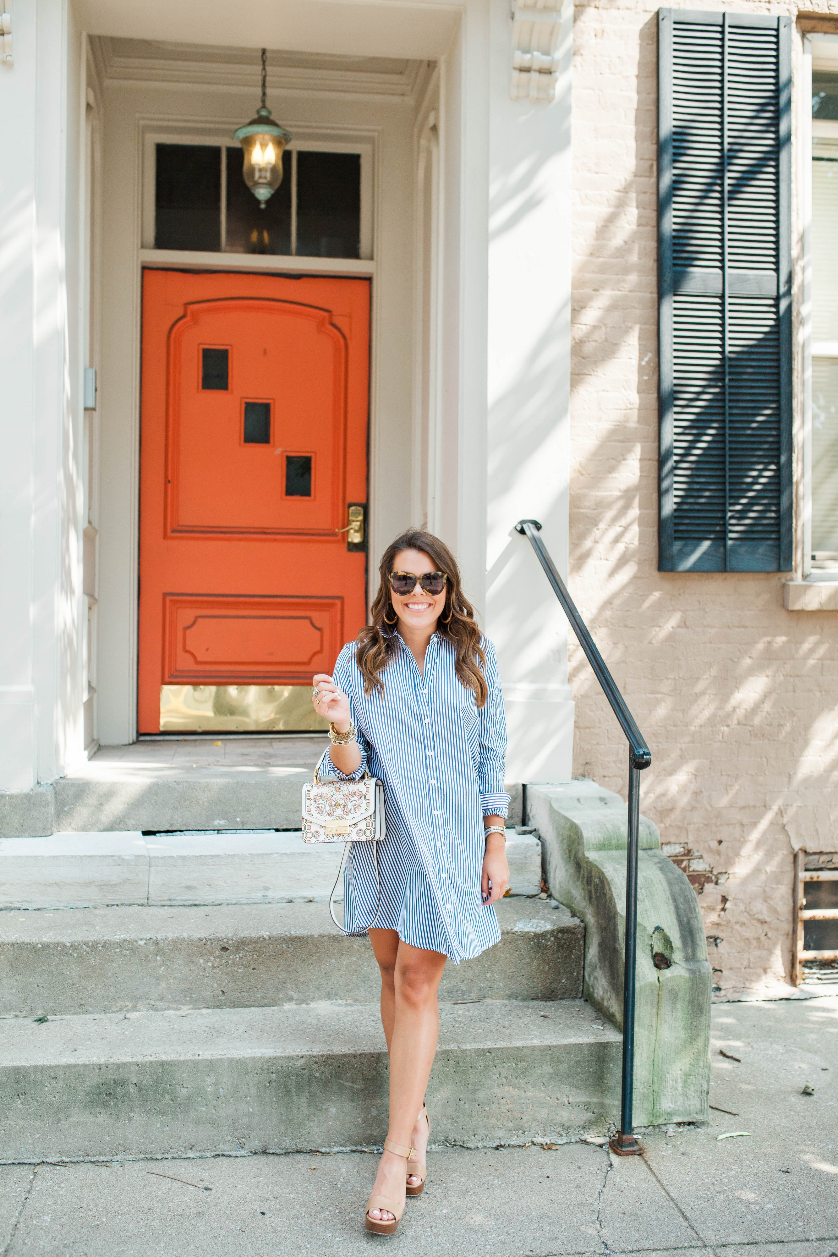 Stripe Shirt Dress / Summer to fall style 