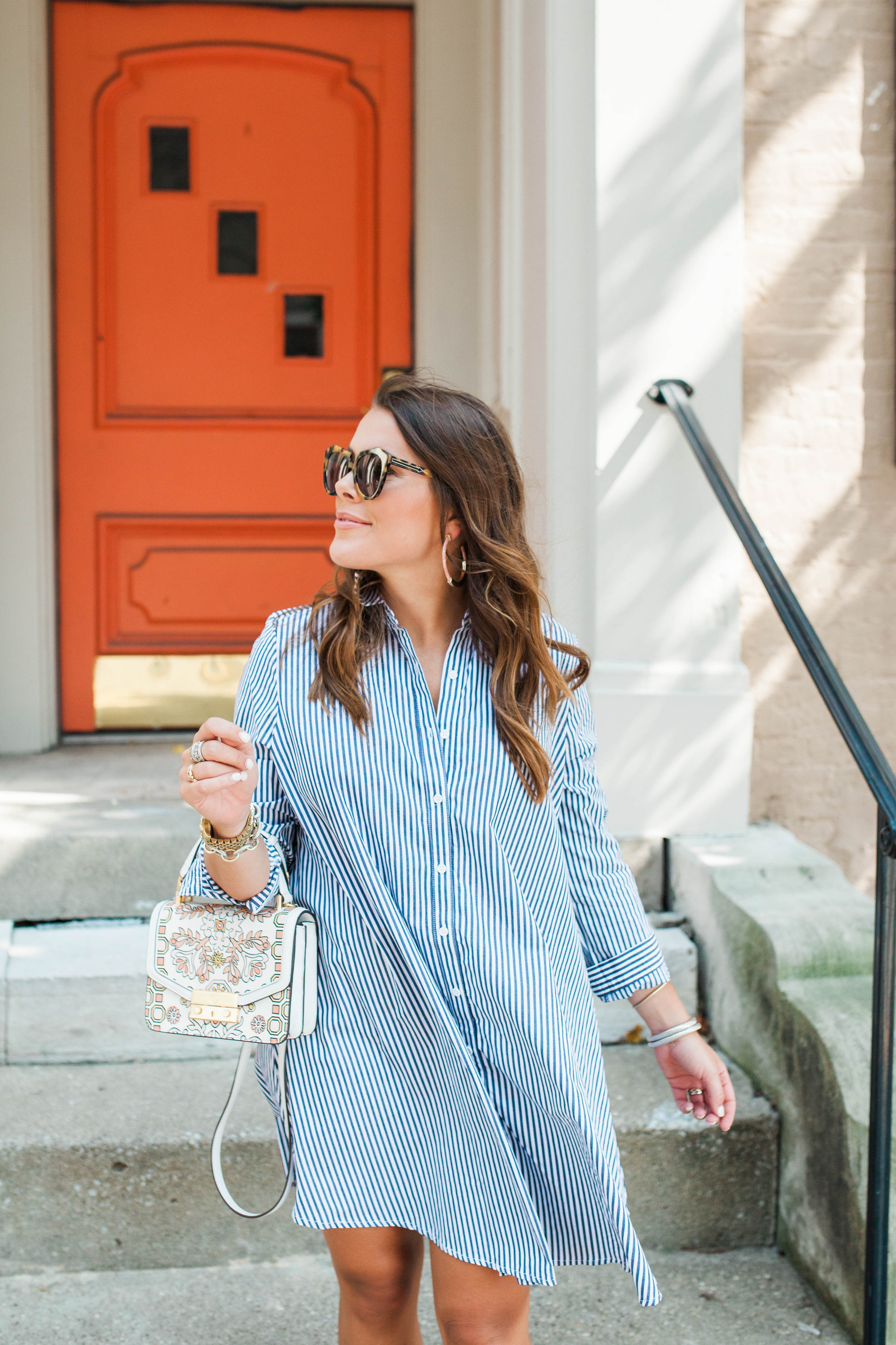 Stripe Shirt Dress / Summer to fall style 