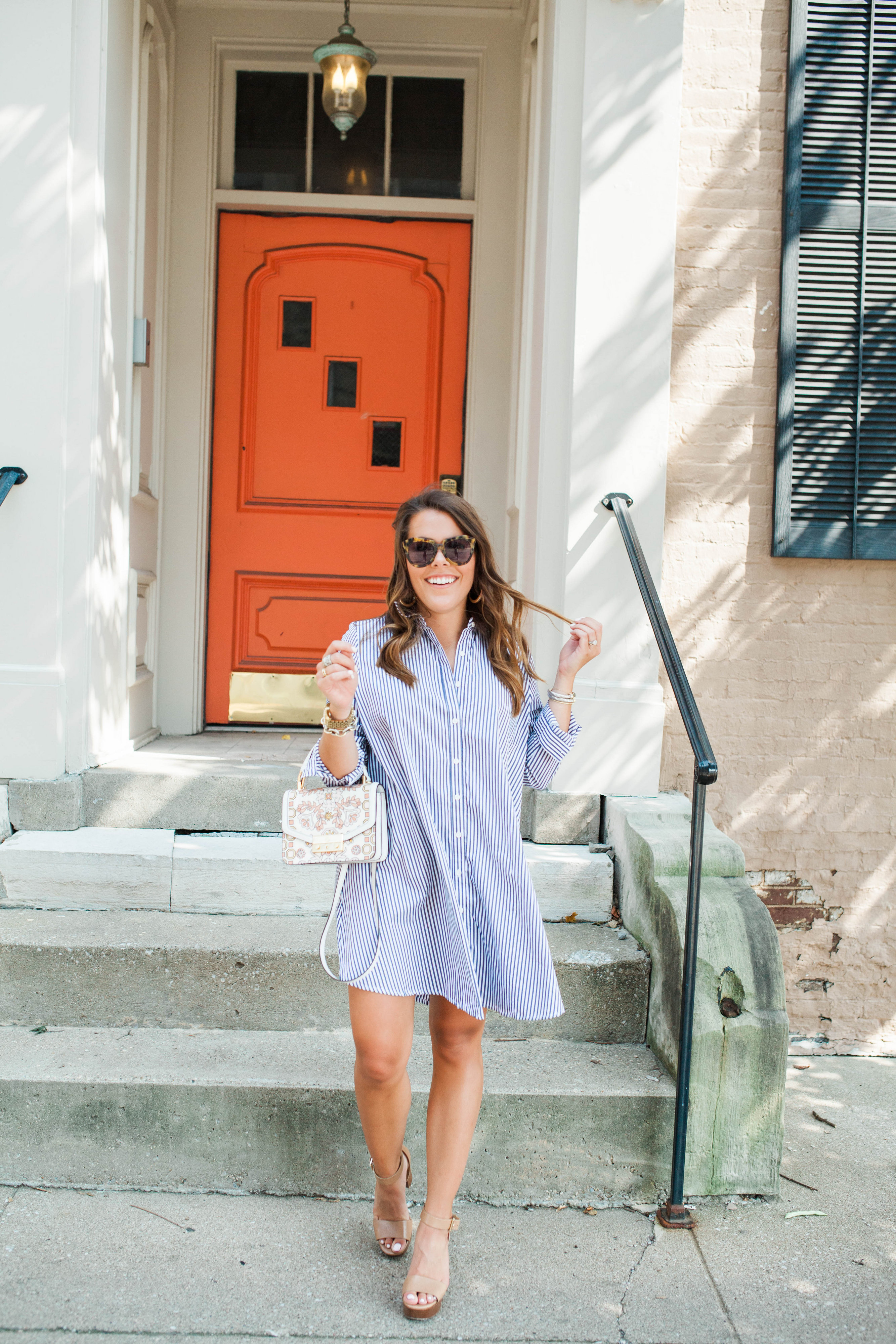 Stripe Shirt Dress / Summer to fall style 