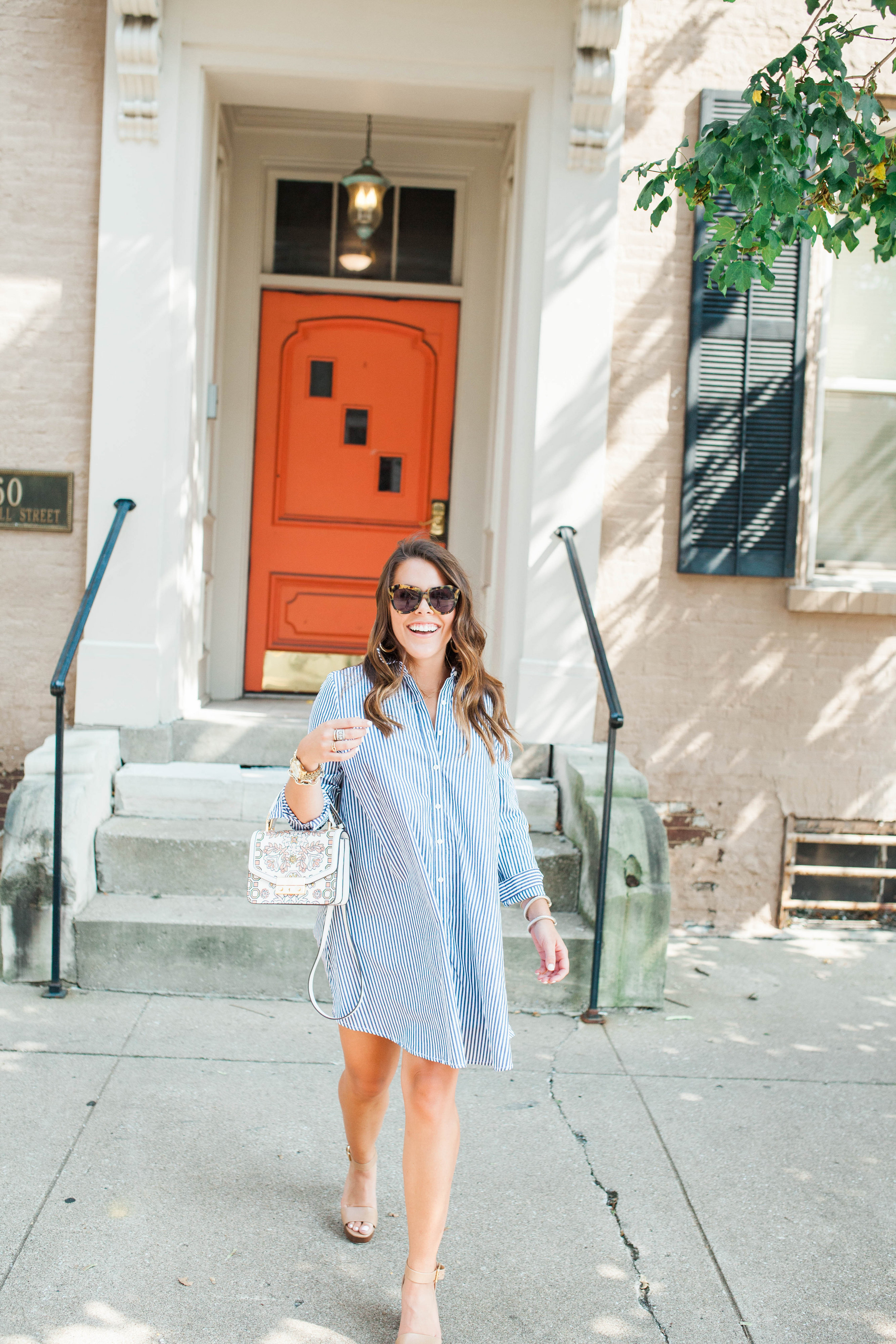 Stripe Shirt Dress / Summer to fall style 