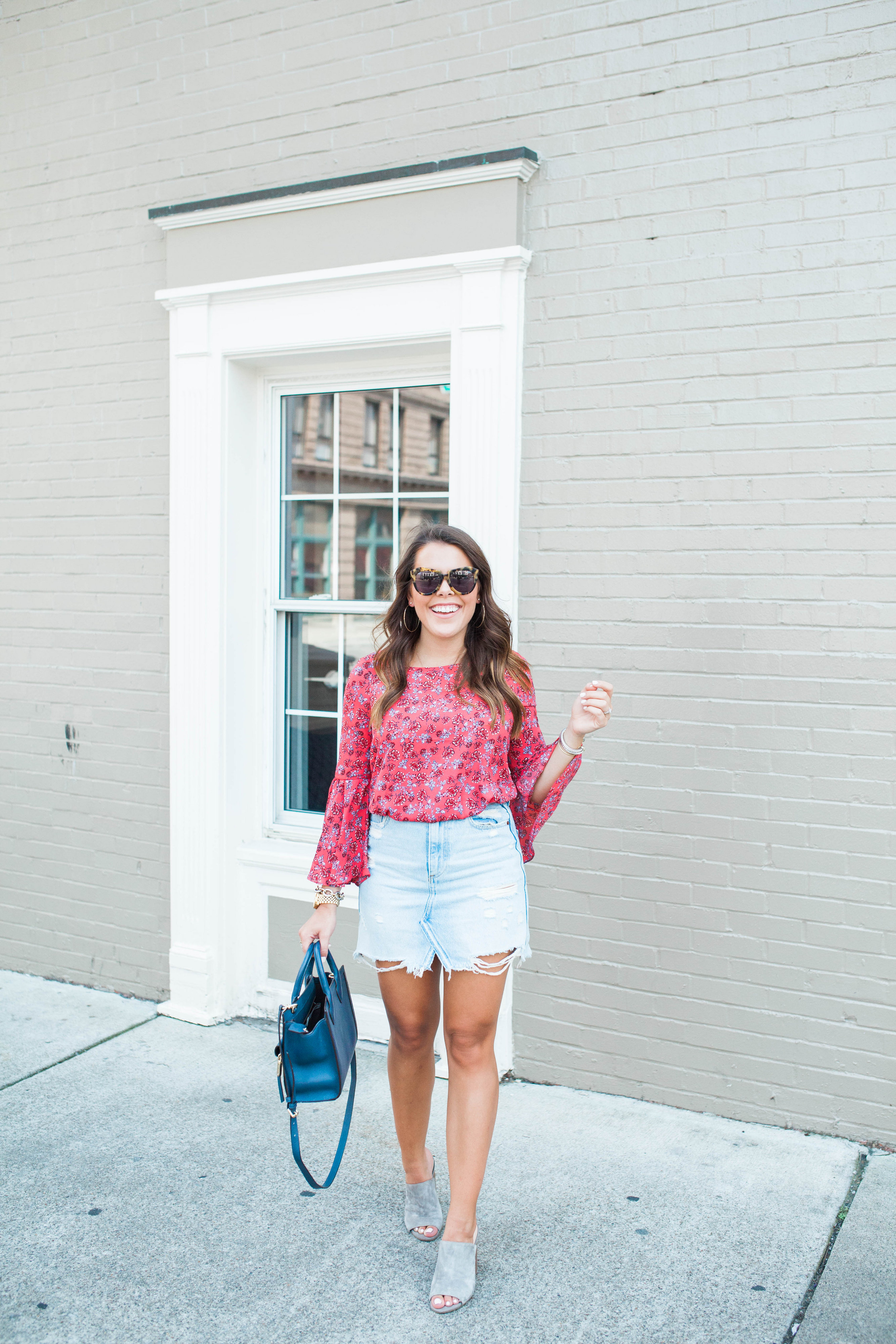 How to wear a denim skirt for fall