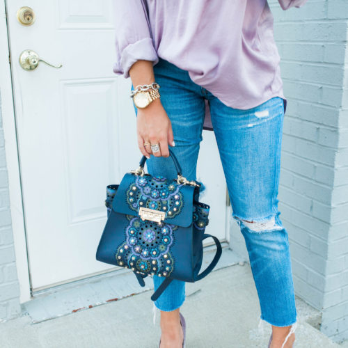 Silk Blouse Boyfriend Jeans. Summer to fall style