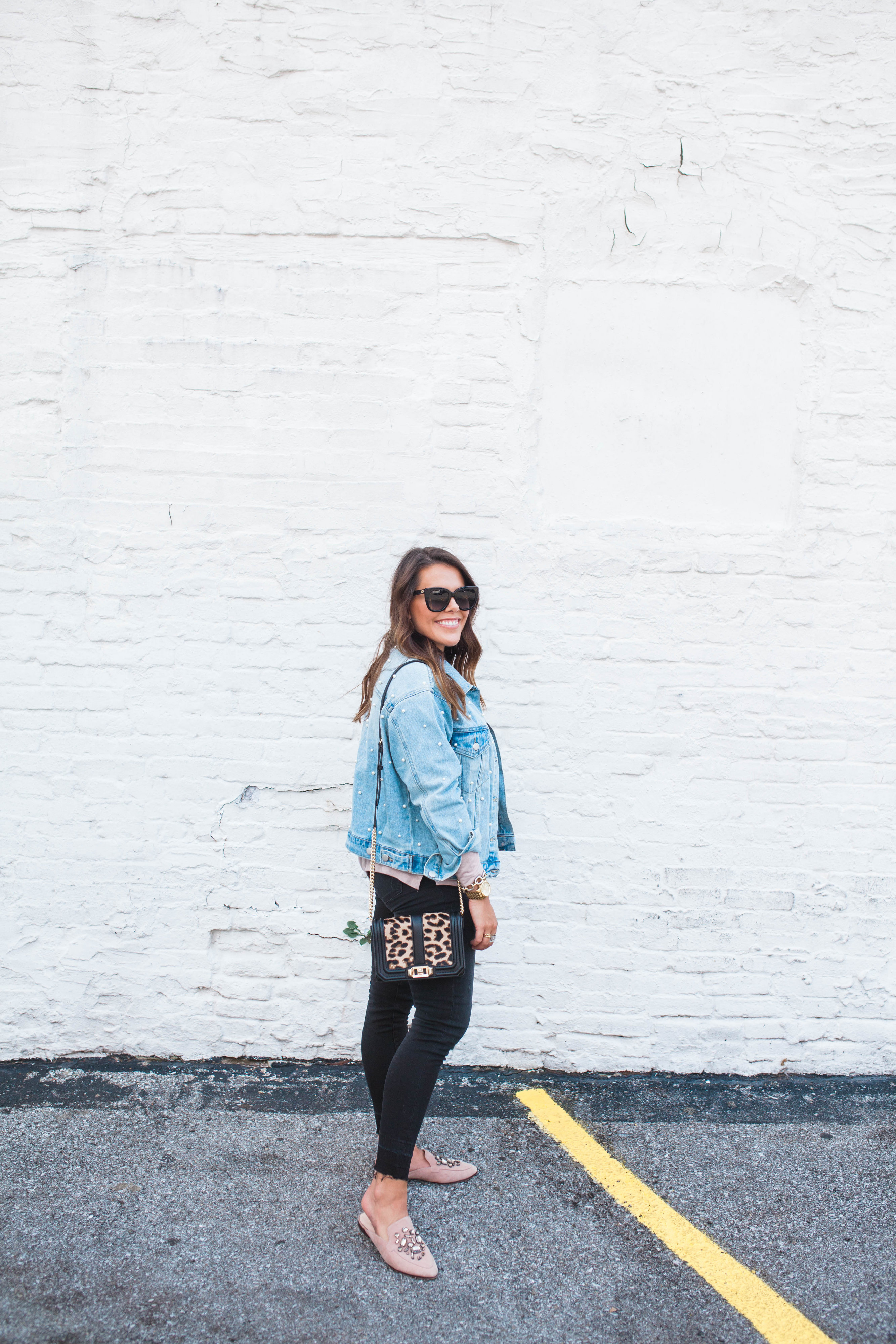 Pearl Denim Jacket / Casual Fall Outfit 