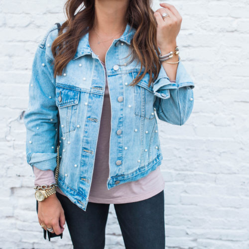 Pearl Denim Jacket / Casual Fall Outfit