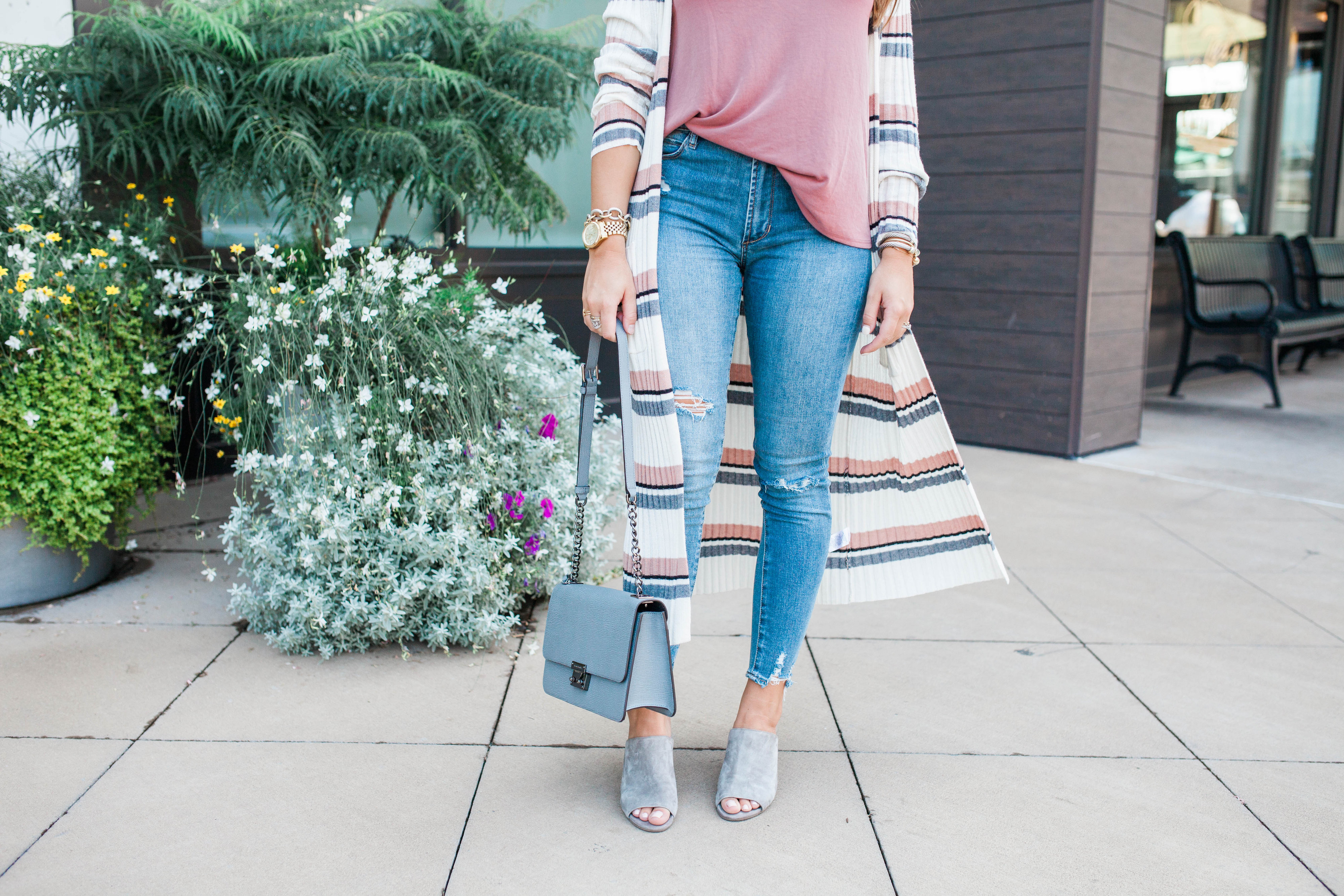 Long Stripe Cardigan / Fall Outfit Idea