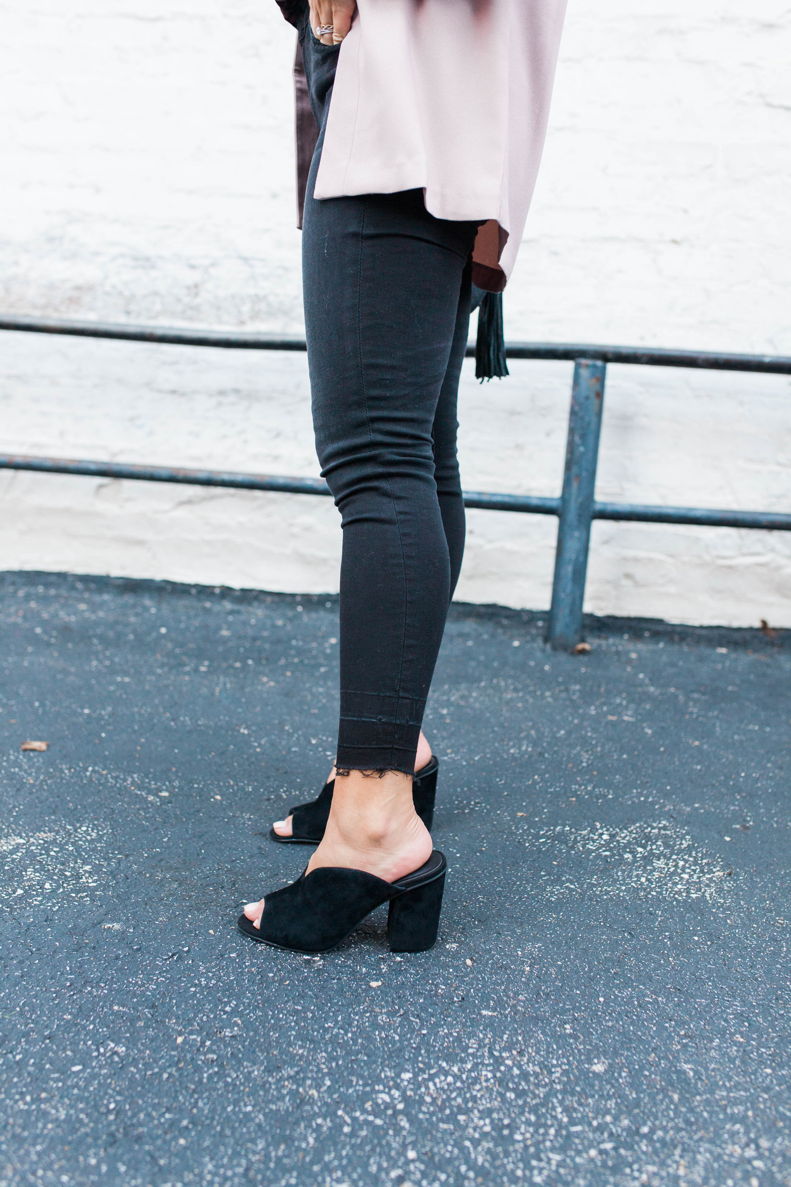 Blush blazer for fall / leopard velvet tank