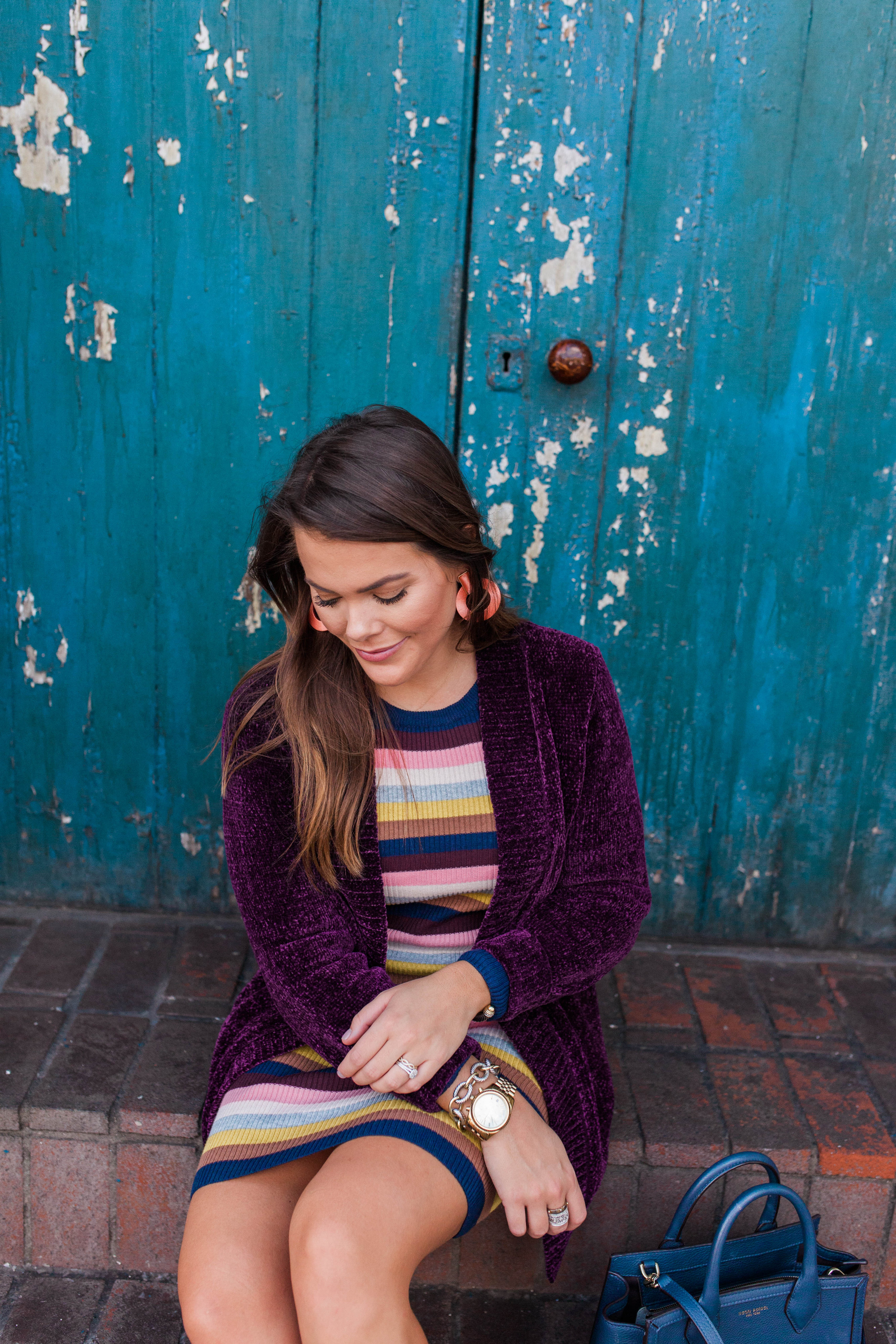 Casual Striped Bodycon Dress for Fall