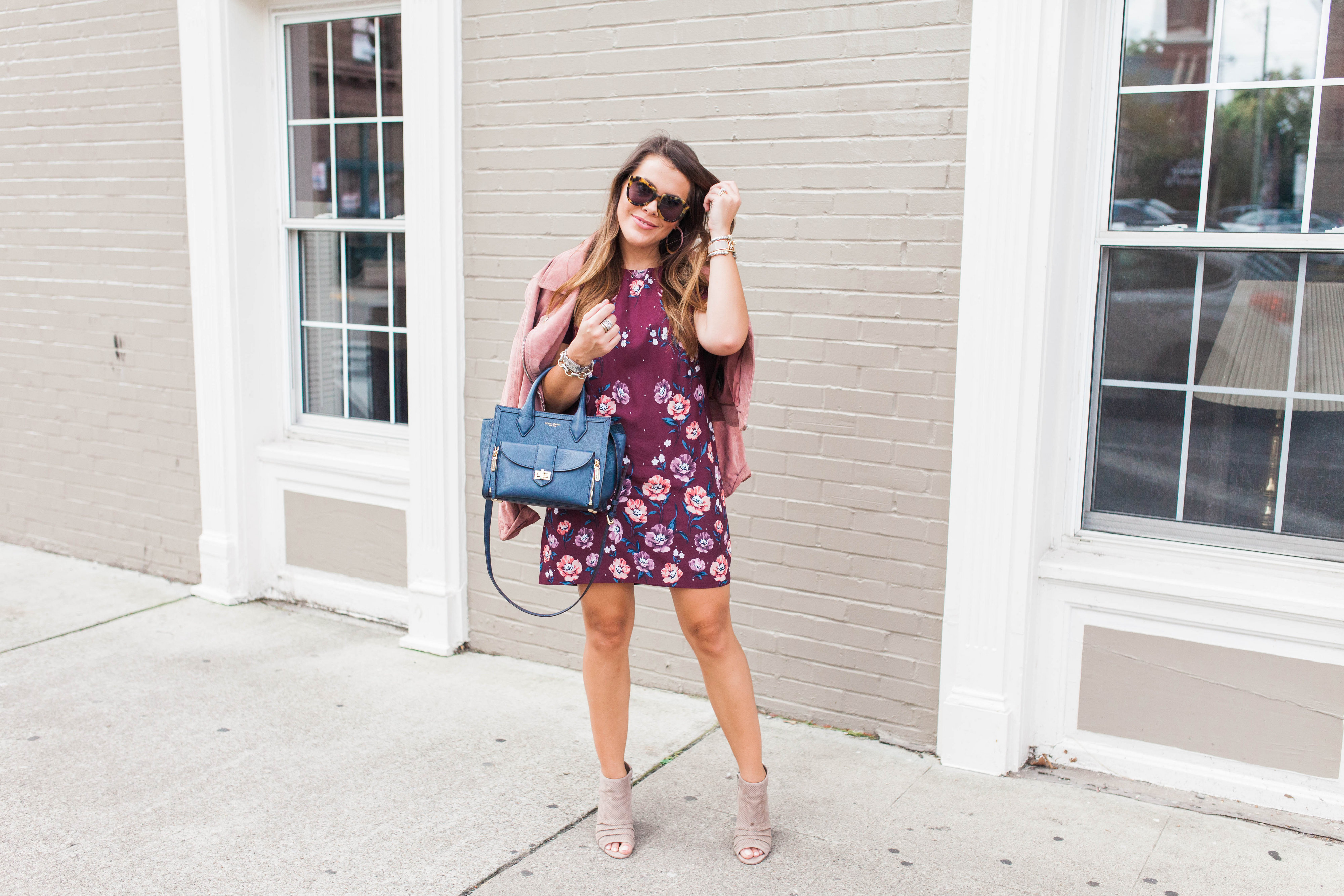 Fall floral dress / the one jacket you need this fall