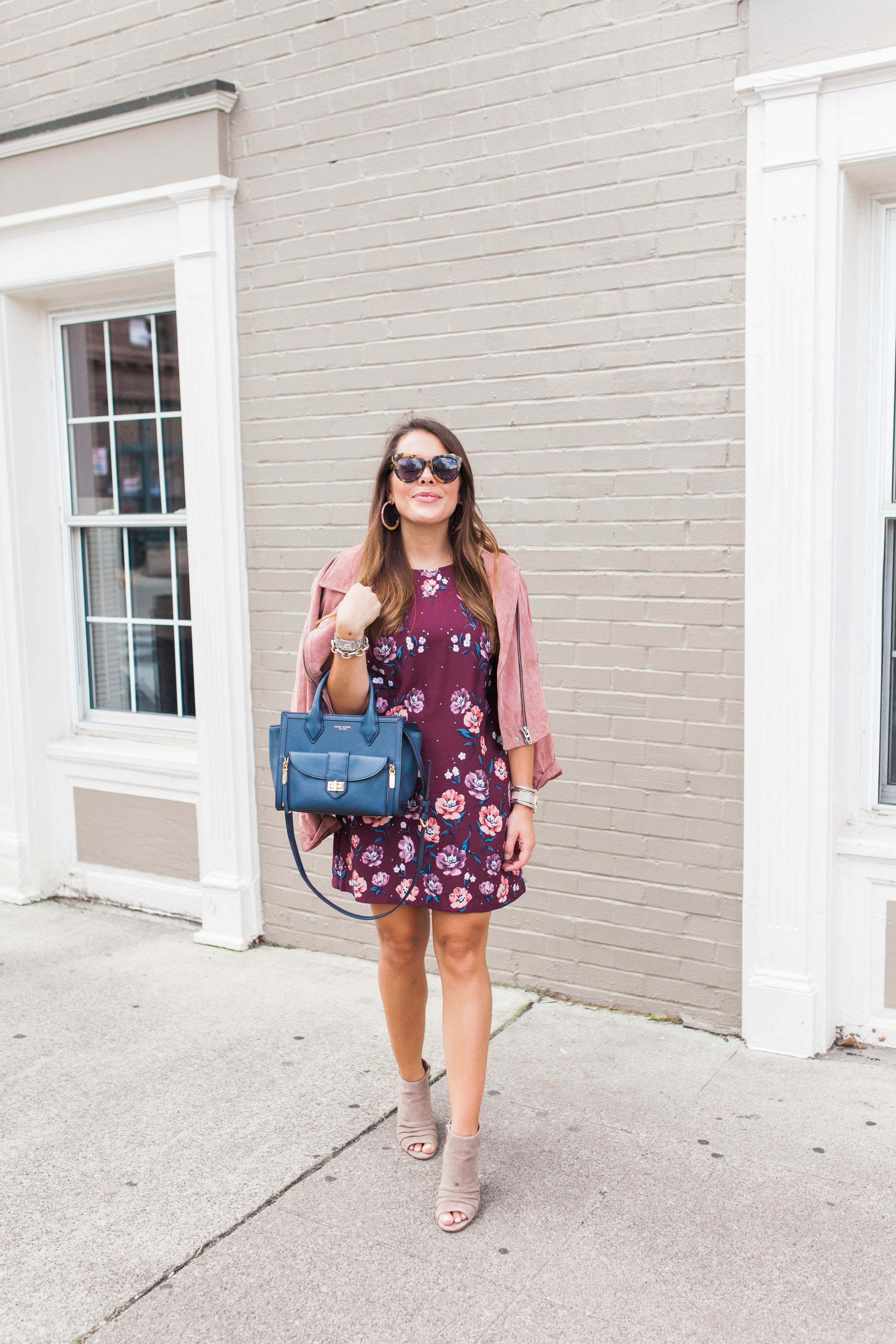 Fall floral dress / the one jacket you need this fall