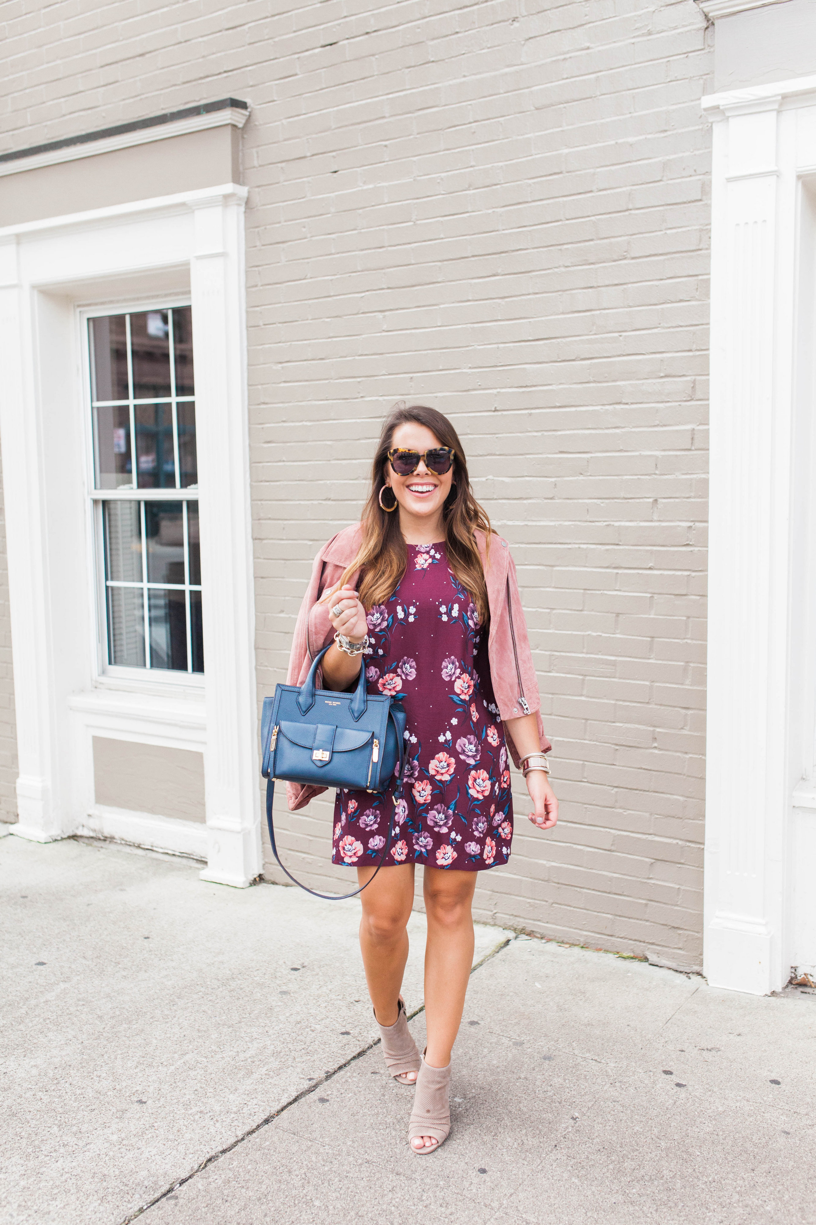 Fall floral dress / the one jacket you need this fall