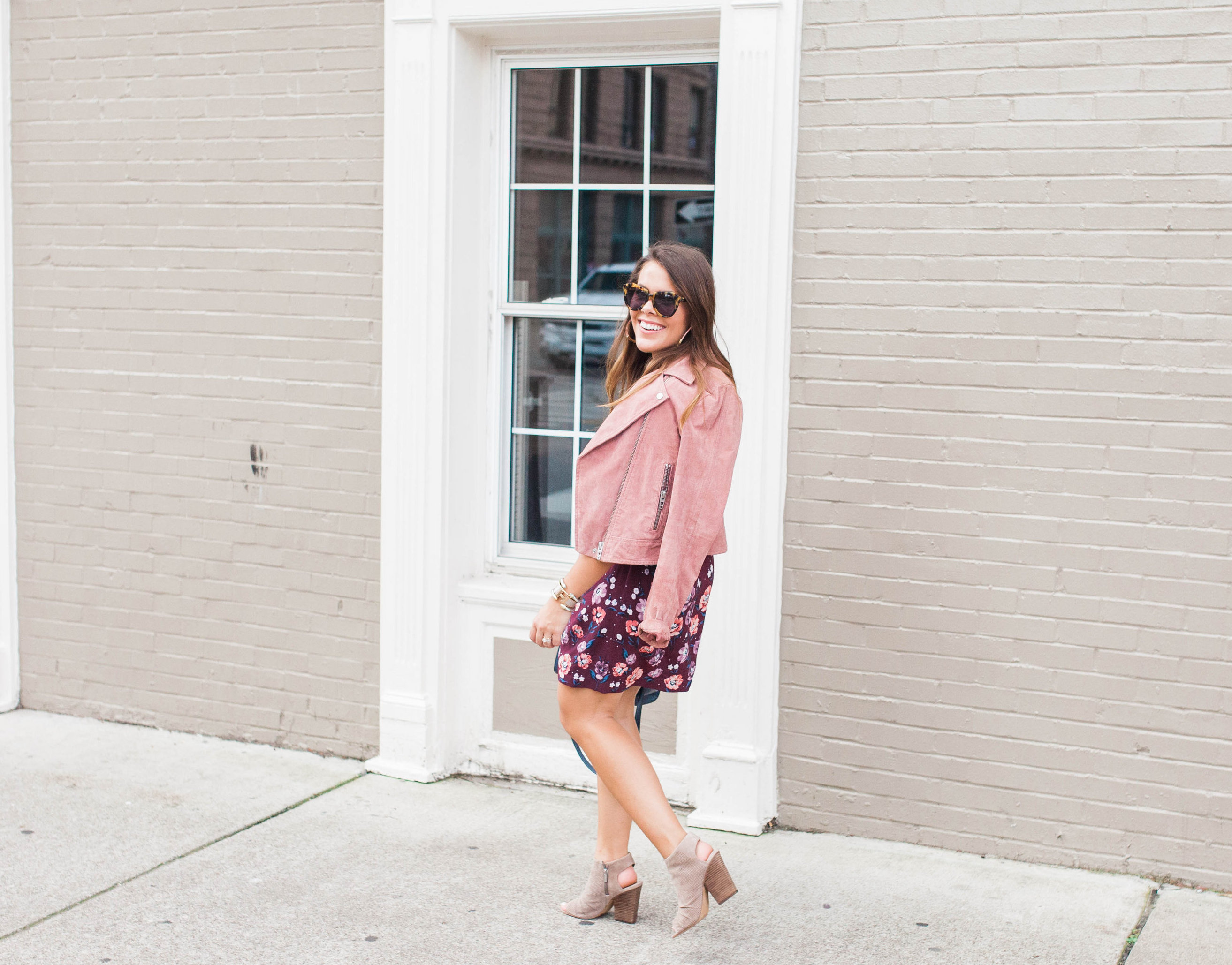 Fall floral dress / the one jacket you need this fall