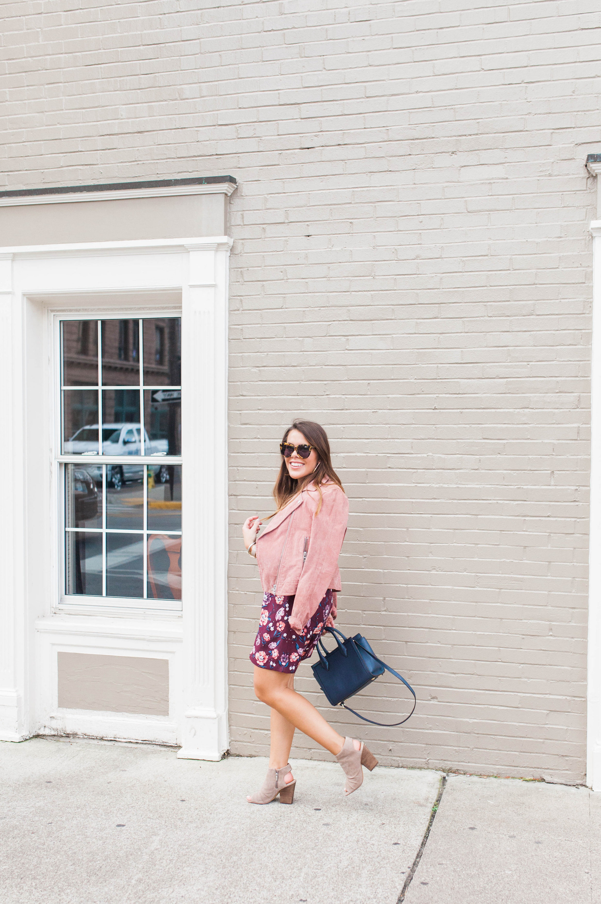 Fall floral dress / the one jacket you need this fall