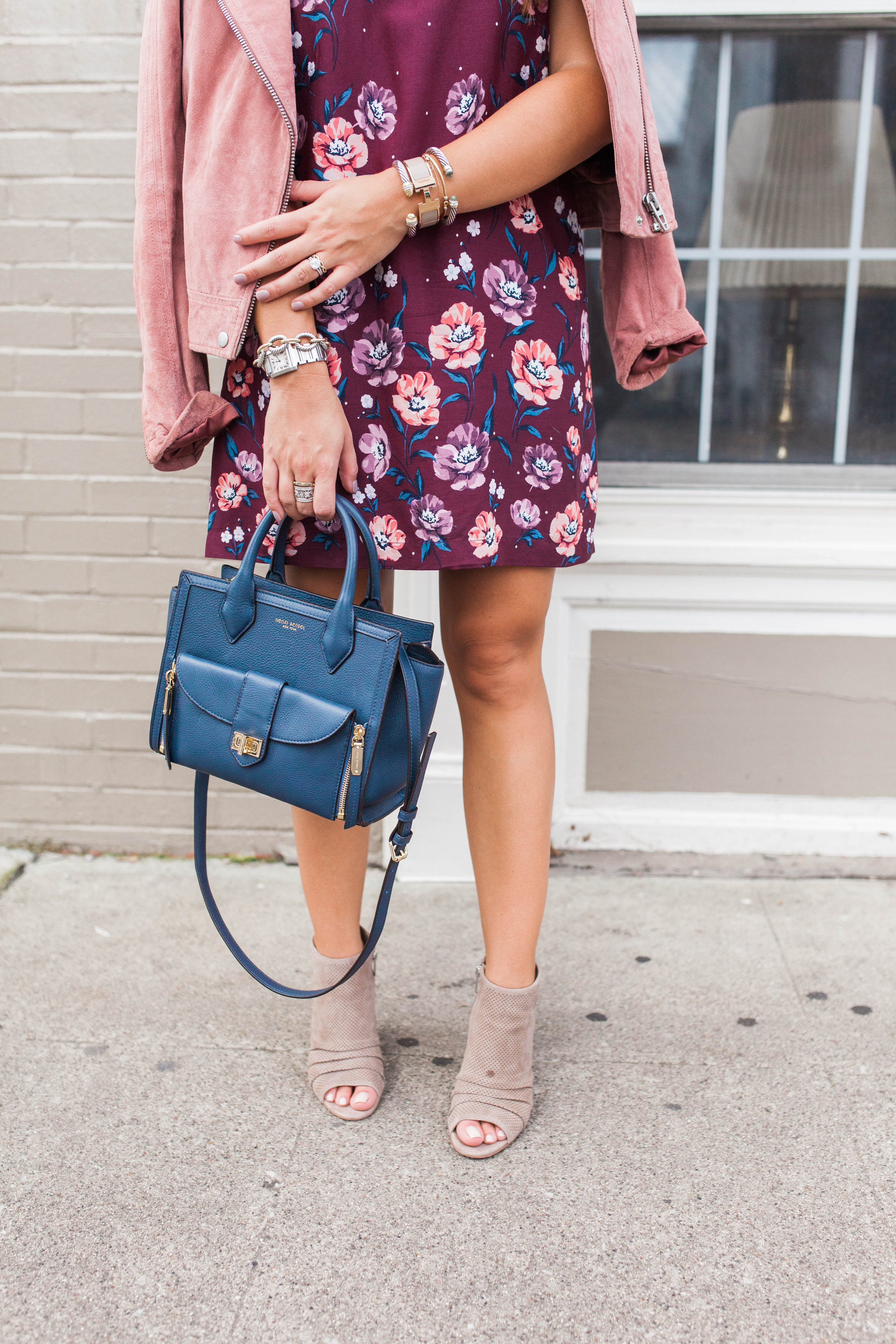 Fall floral dress / the one jacket you need this fall