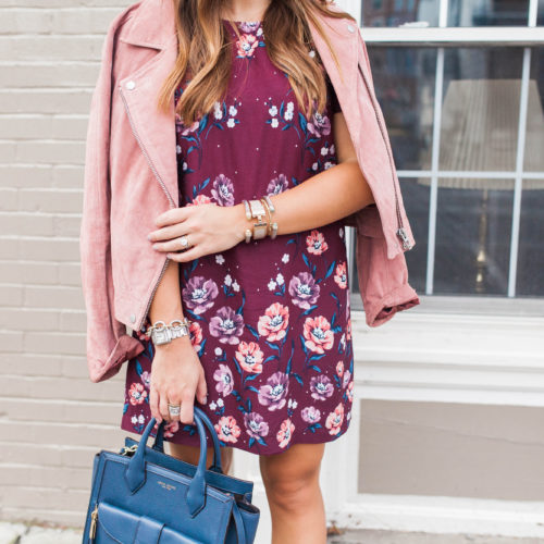 Fall floral dress / the one jacket you need this fall