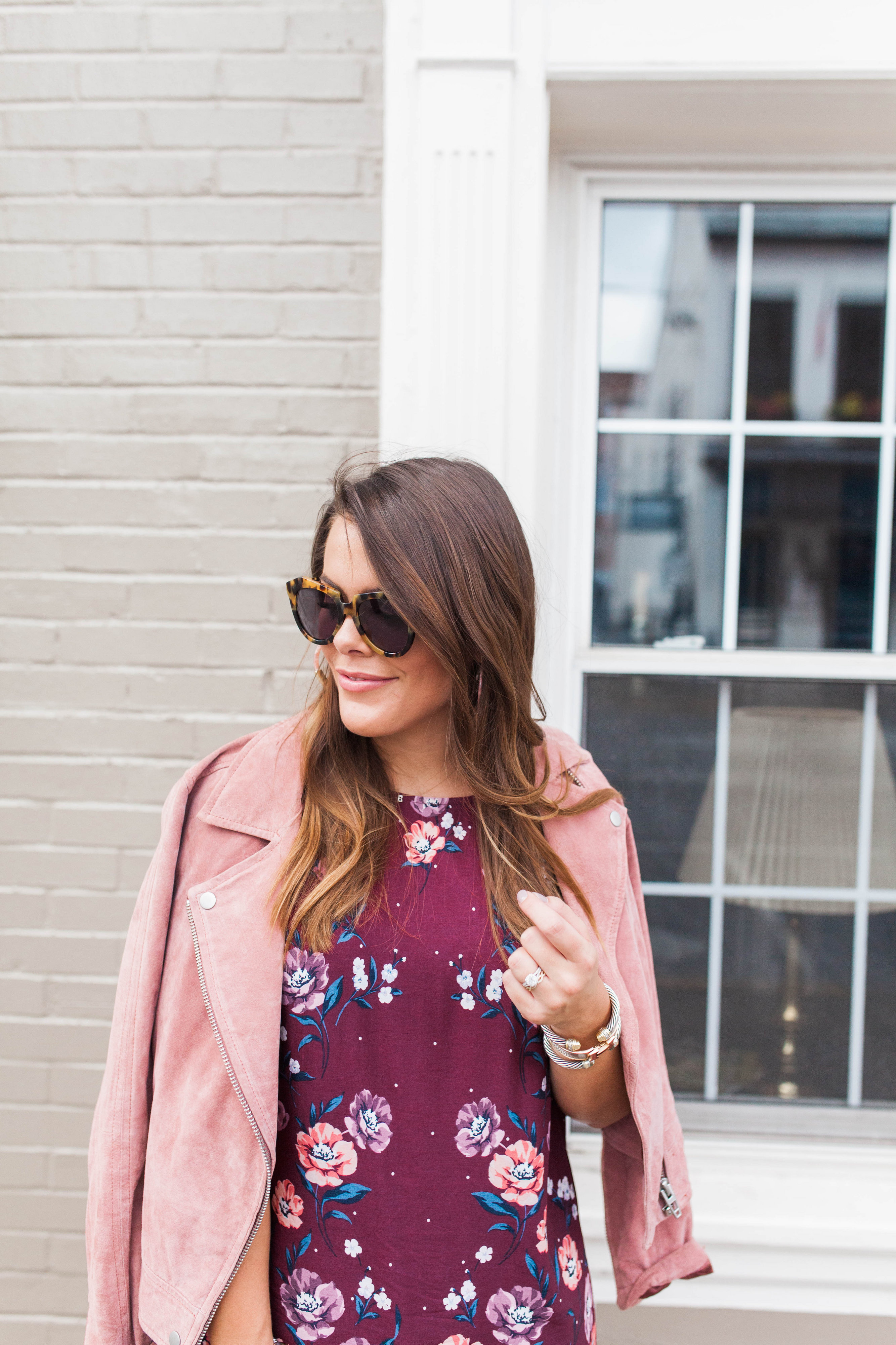 Fall floral dress / the one jacket you need this fall