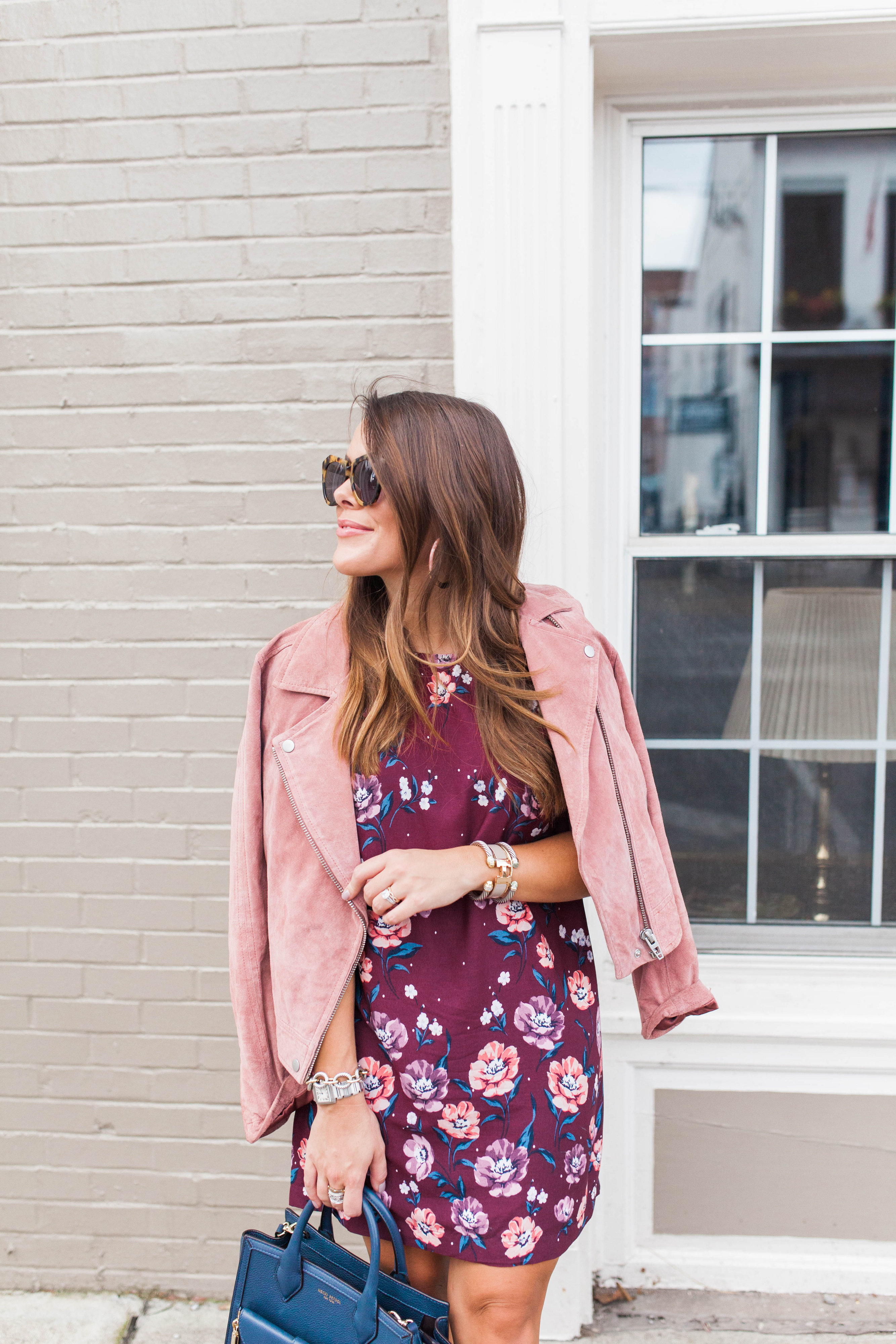 Fall floral dress / the one jacket you need this fall