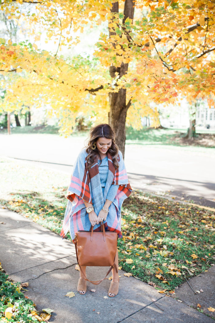 Plaid Poncho