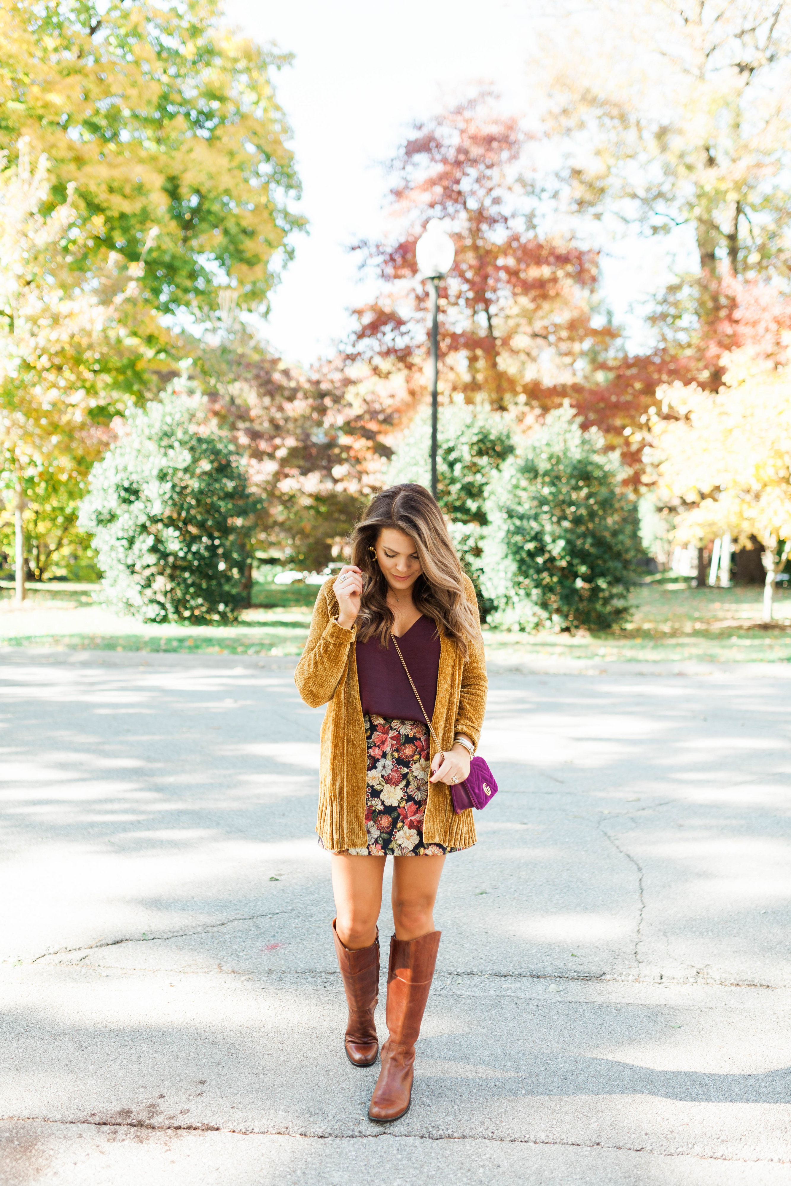 Fall Floral Skirt / Fall Outfit Idea